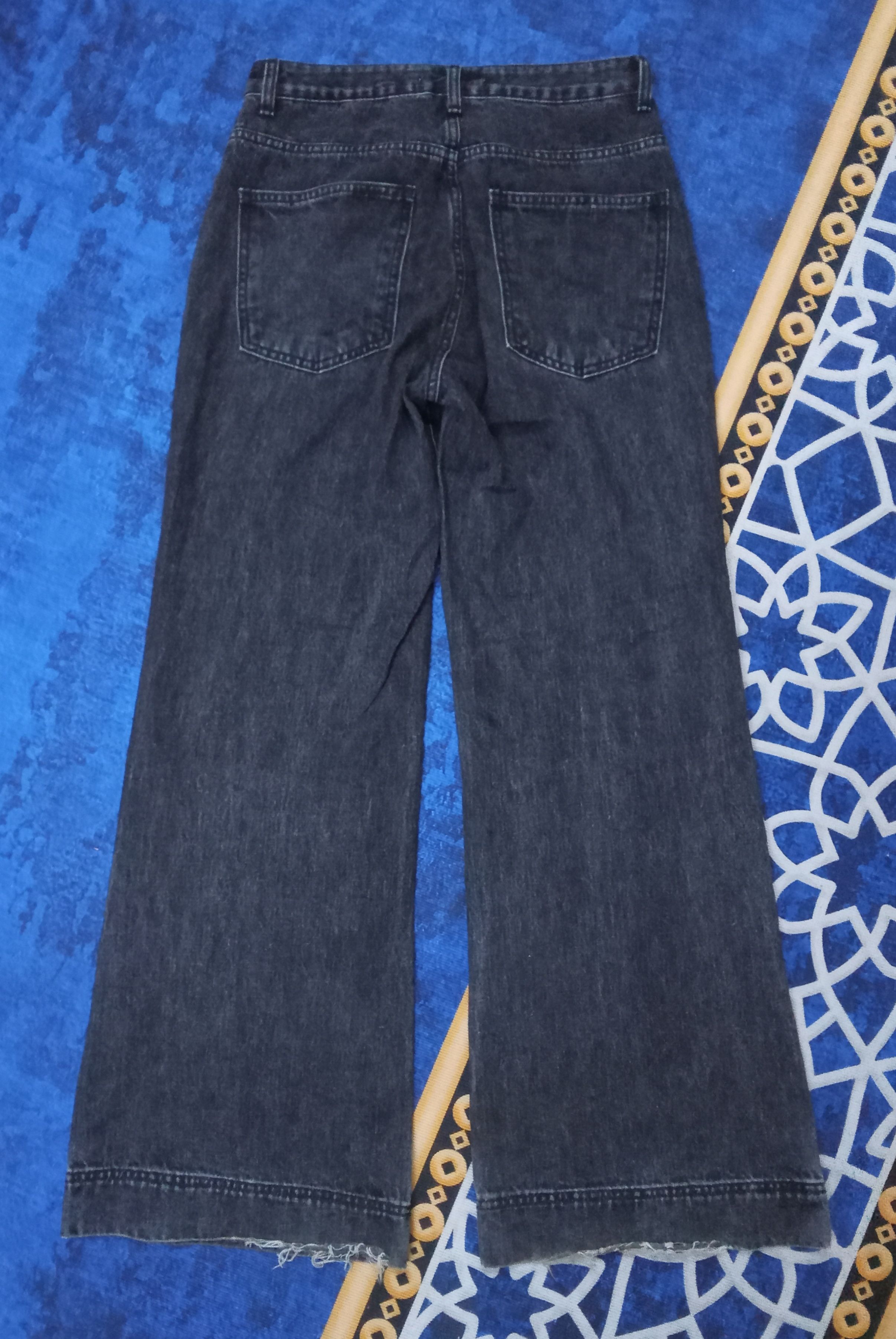 Japanese Brand Nugu Clutch Flare Line Black Denim Jeans Size US 29 - 2 Thumbnail