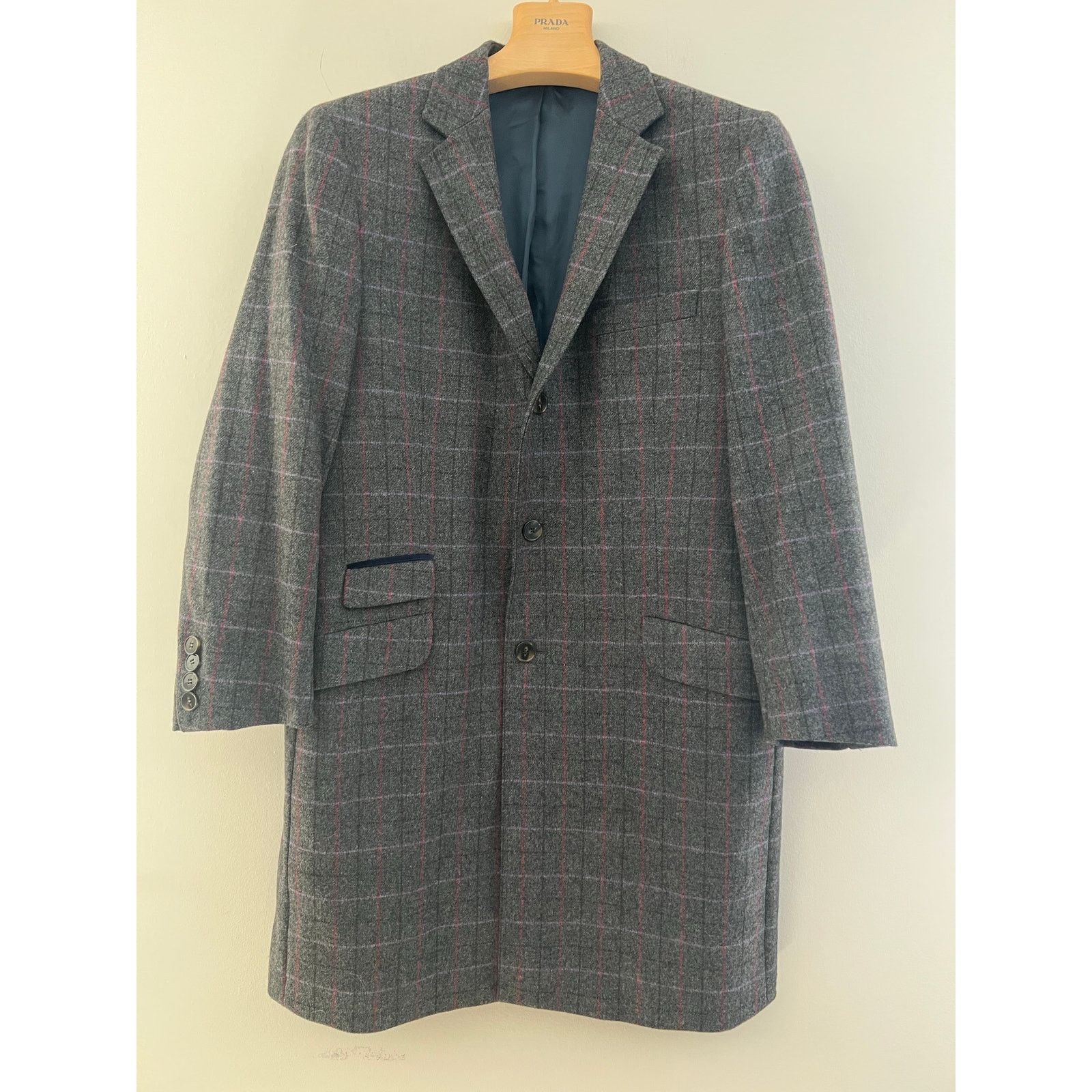 Duchamp Duchamp Lambswool Plaid Overcoat Satin Lining Size 40 Size US M / EU 48-50 / 2 - 3 Thumbnail