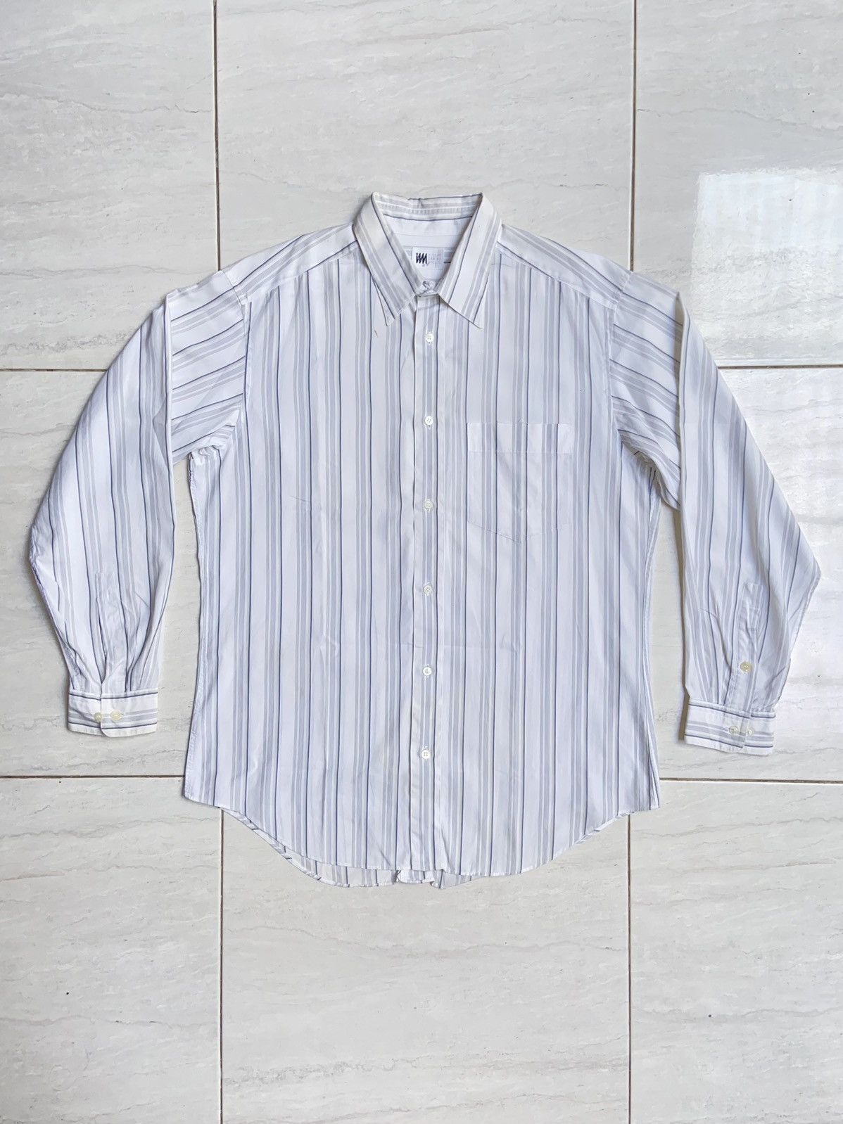 image of Issey Miyake Im Miyake Design Studio Striped Shirt in White, Men's (Size 2XL)