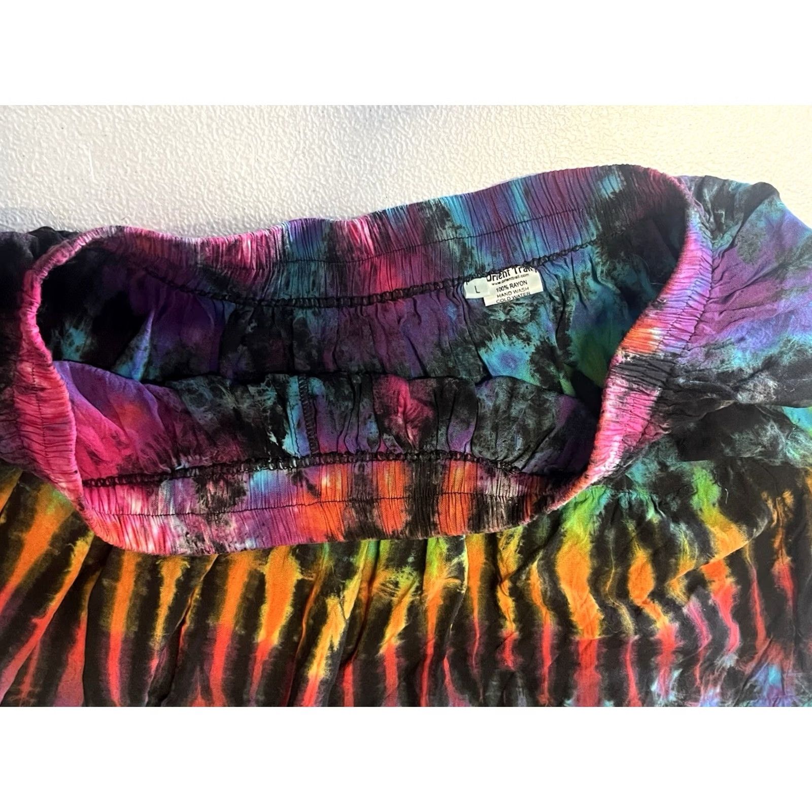 Vintage VINTAGE Orient Trany Skirt Tie Dye Black Hippie Large Midi Casual Women Size 36" / US 14 / IT 50 - 5 Thumbnail