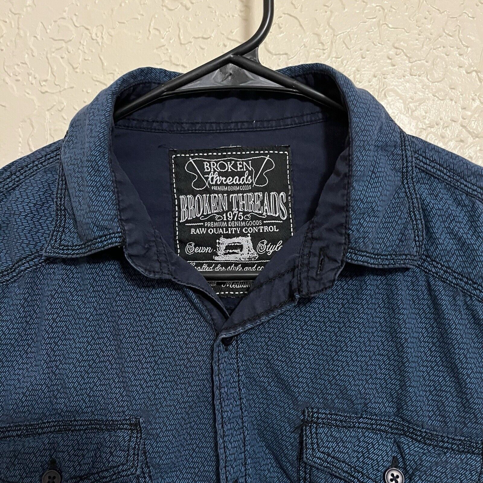 Broken Threads Broken Threads | Blue Long Sl Button Shirt Pockets Roll Tab Size US M / EU 48-50 / 2 - 3 Thumbnail