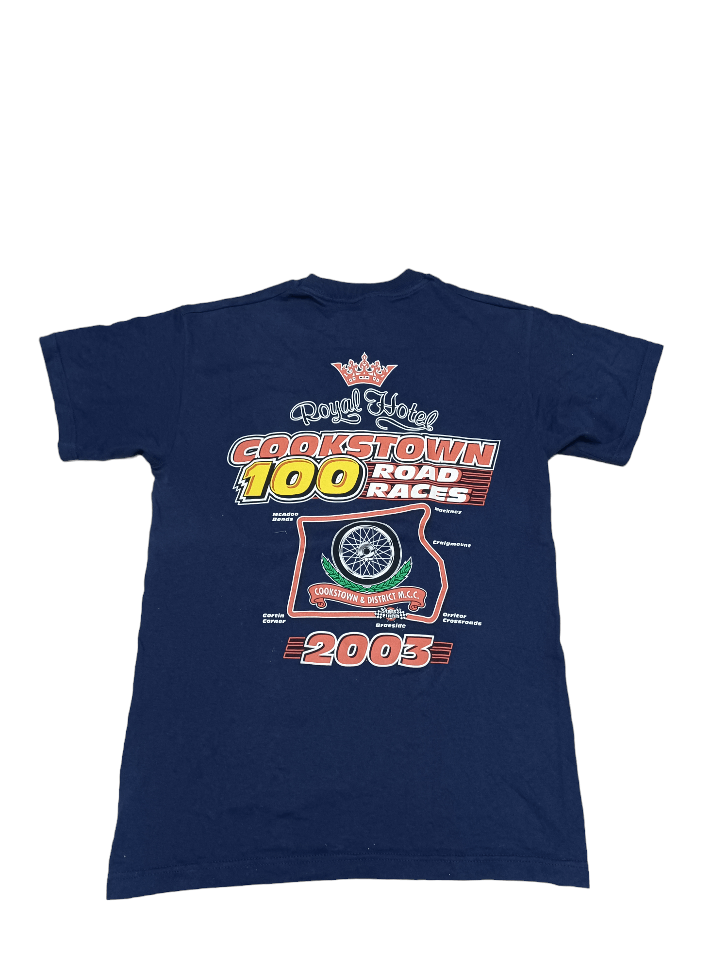 Fruit Of The Loom 2003 VINTAGE UK BIKE FOTL RACING BOTH SIDES PRINTED TEE Size US S / EU 44-46 / 1 - 2 Thumbnail