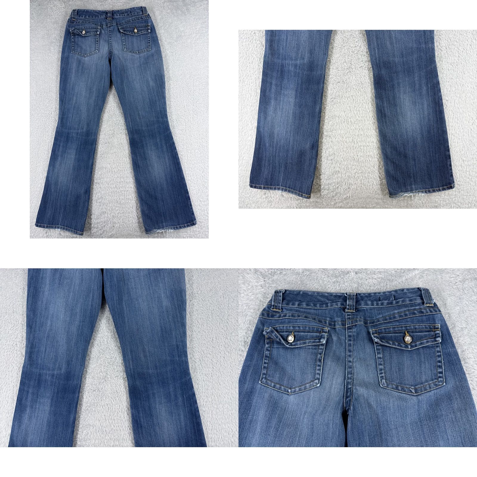 Denime Premium Denim Jeans Women 8 Blue Bootcut Mid Rise 28x31 Distressed 5-Pocket Cotton Jeans XS? Size 30" / US 8 / IT 44 - 9 Thumbnail