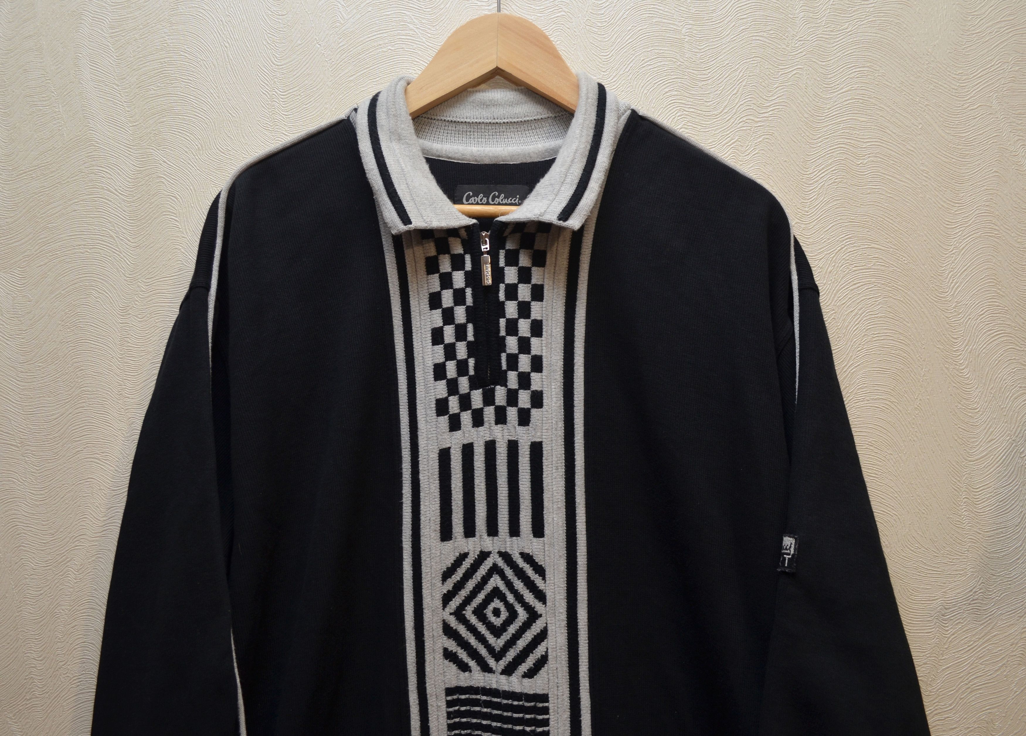 Carlo Colucci × Vintage Carlo Colucci Abstract Logo Knit Sweater Size XL Vintage Size US XL / EU 56 / 4 - 2 Thumbnail