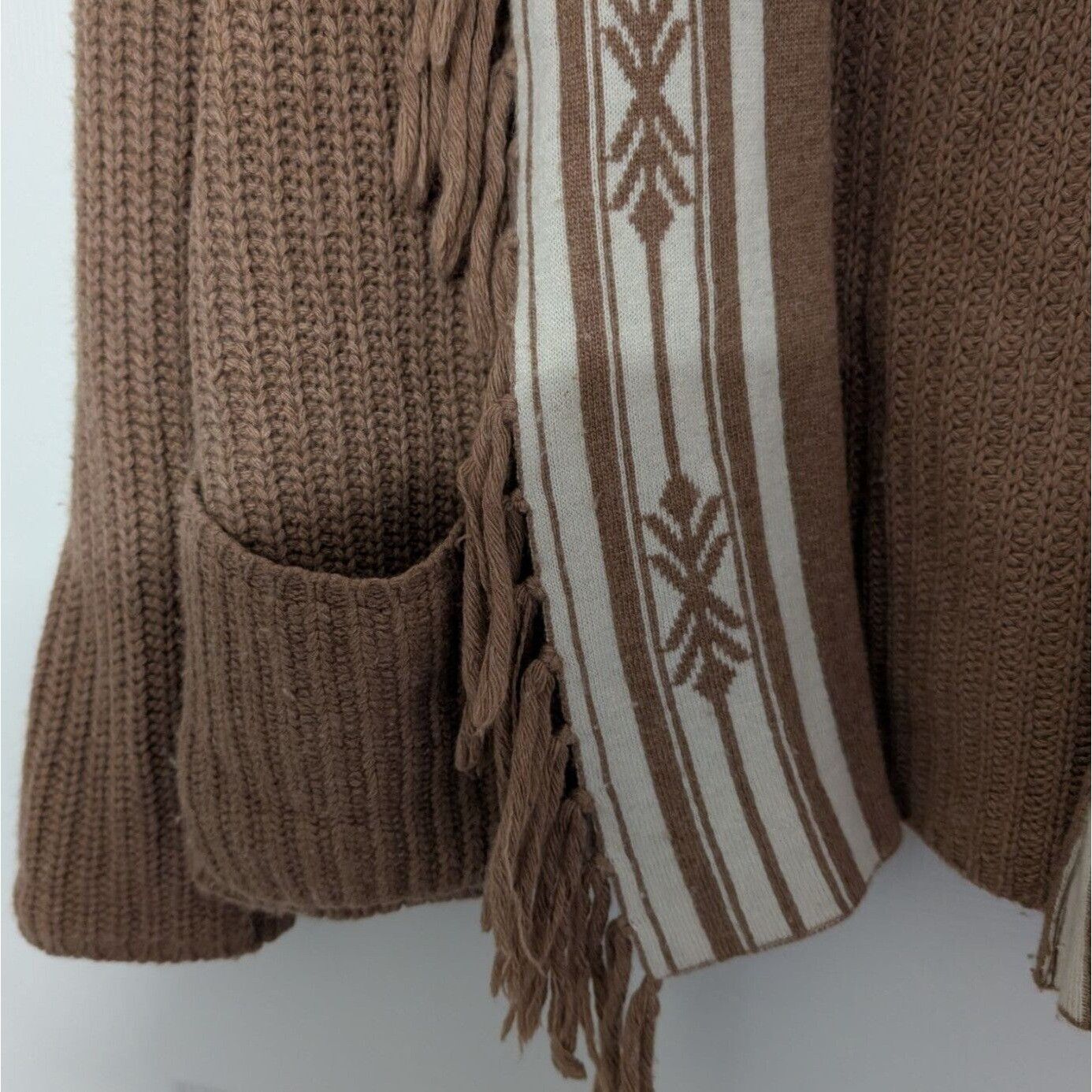 Designer 12th Street Cynthia Vincent Ribbed Fringe Cardigan Medium Size M / US 6-8 / IT 42-44 - 3 Thumbnail