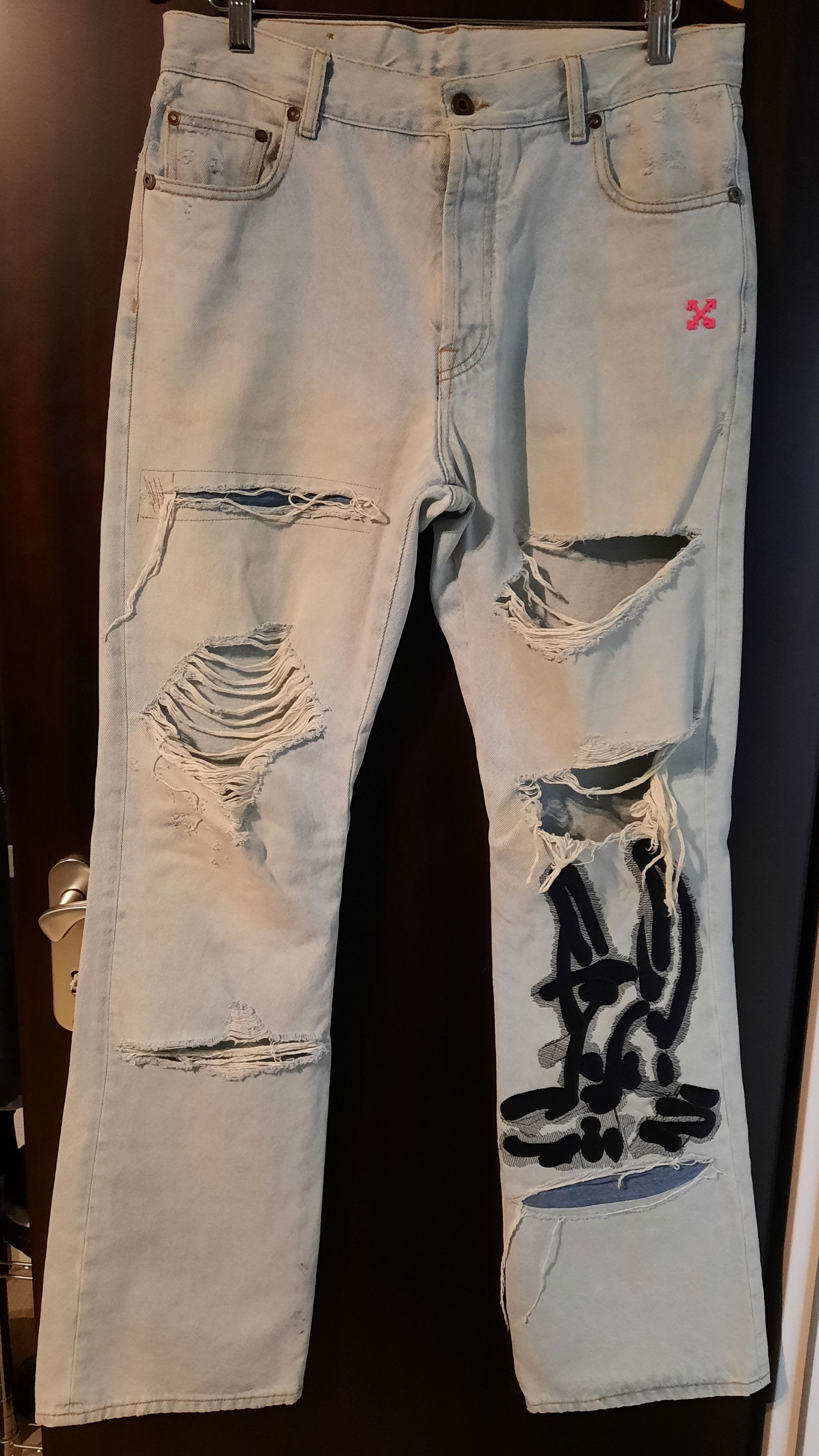 Image of Off White Bootcut Denim in Blue, Men's (Size 33)