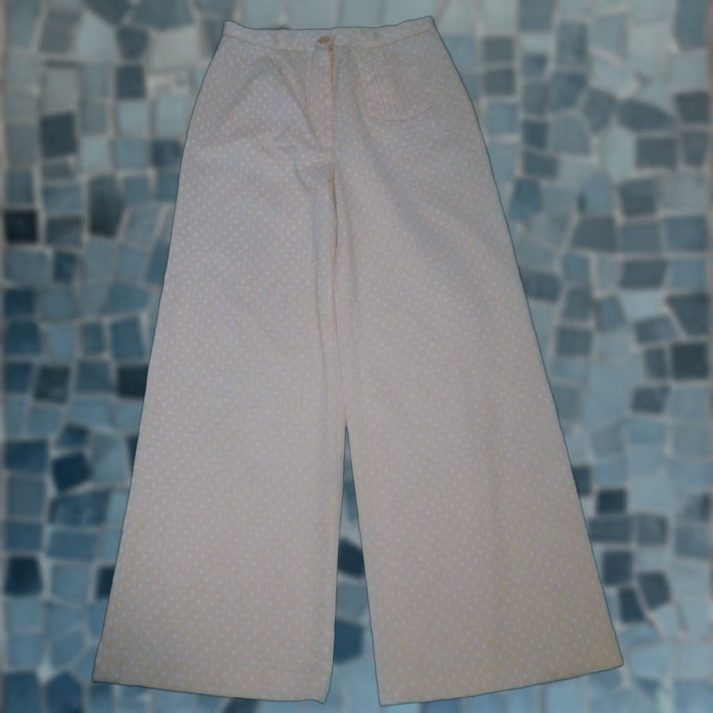 Bell VINTAGE Custom 1970s Womens Hippie Wide Leg Bell Bottom 27X28 Poly Pants Boho Womens Size 27" / US 4 / IT 40 - 1 Thumbnail