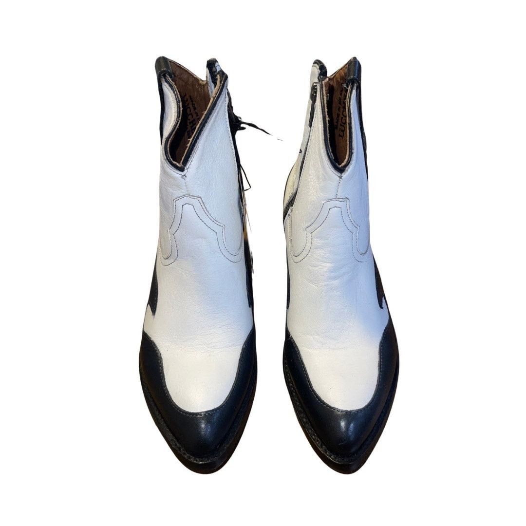 Lucchese Lucchese Black White Flame Overlay Bianca Cowboy Boots SZ 9B Size US 9 / IT 39 - 4 Thumbnail