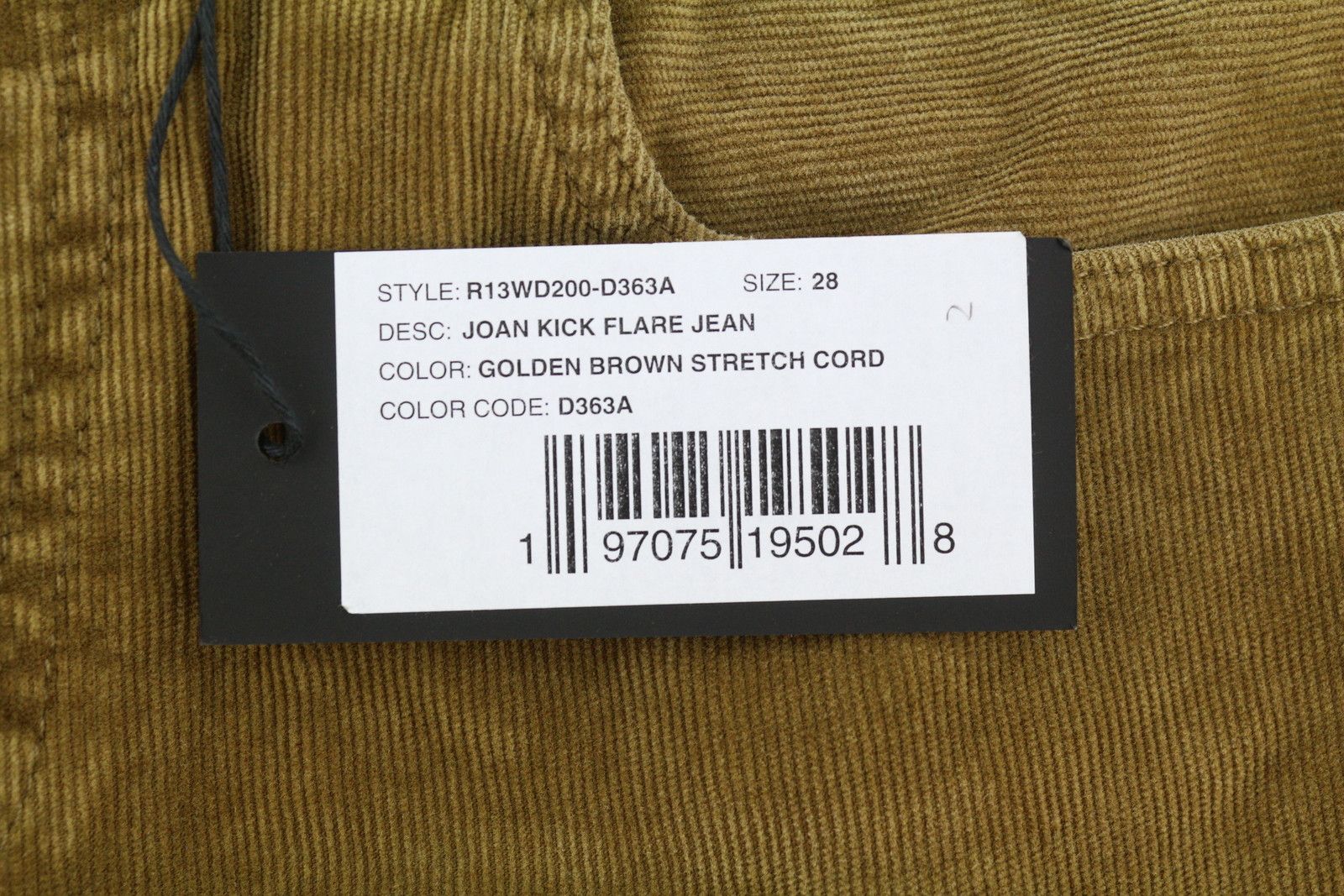R13 JOAN KICK FLARE 28 Golden Brown Stretch Zip FW25 87213 Size 28" / US 6 / IT 42 - 7 Thumbnail
