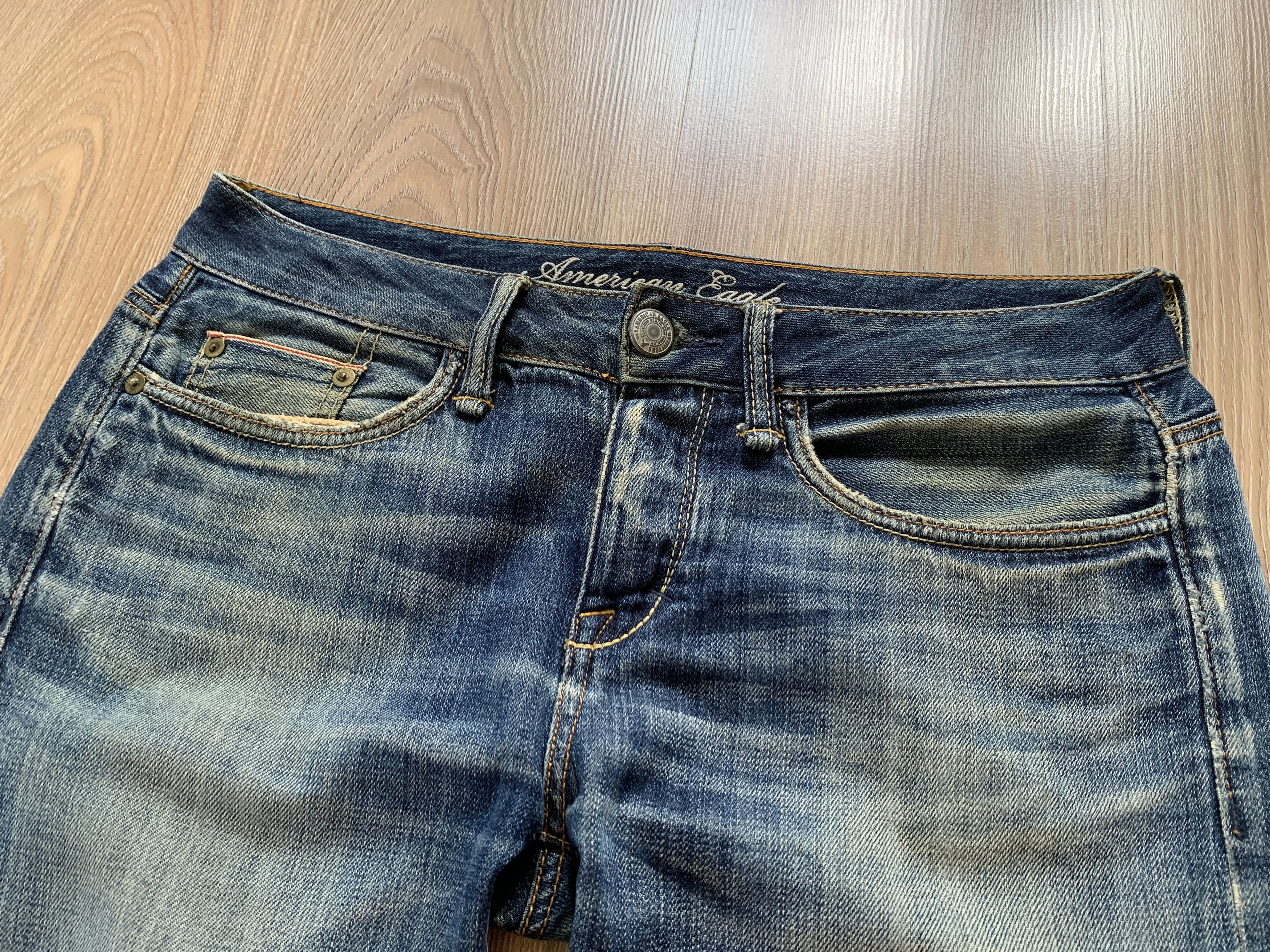 American Eagle Outfitters American Eagle Light Blue Distressed Selvedge Jeans Size US 30 / EU 46 - 4 Thumbnail