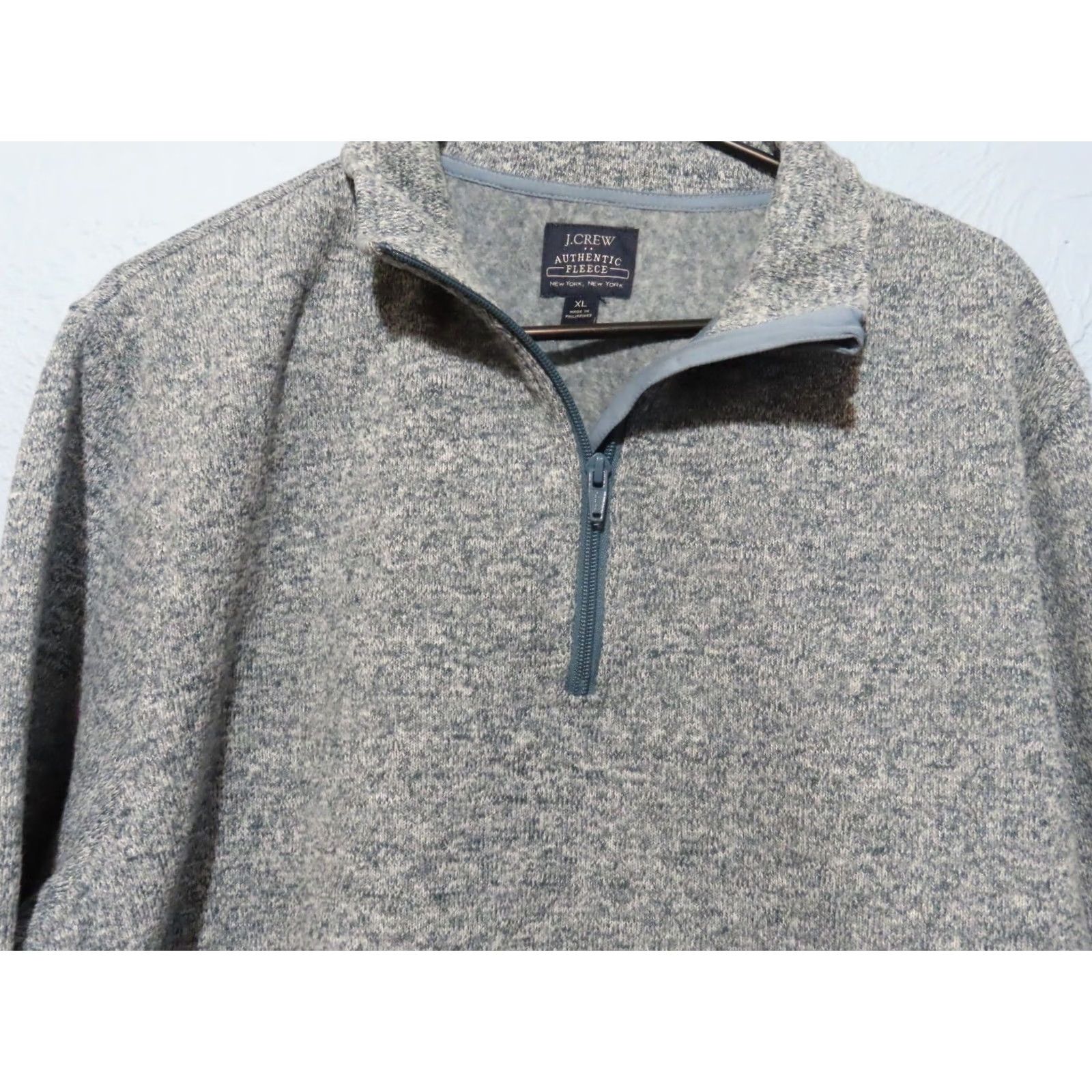 J.Crew J. Crew Authentic Sweater Men's XL Marled Fleece Mock Neck Long Sleeve Blue Gray Pullover 667 Size US XL / EU 56 / 4 - 5 Thumbnail