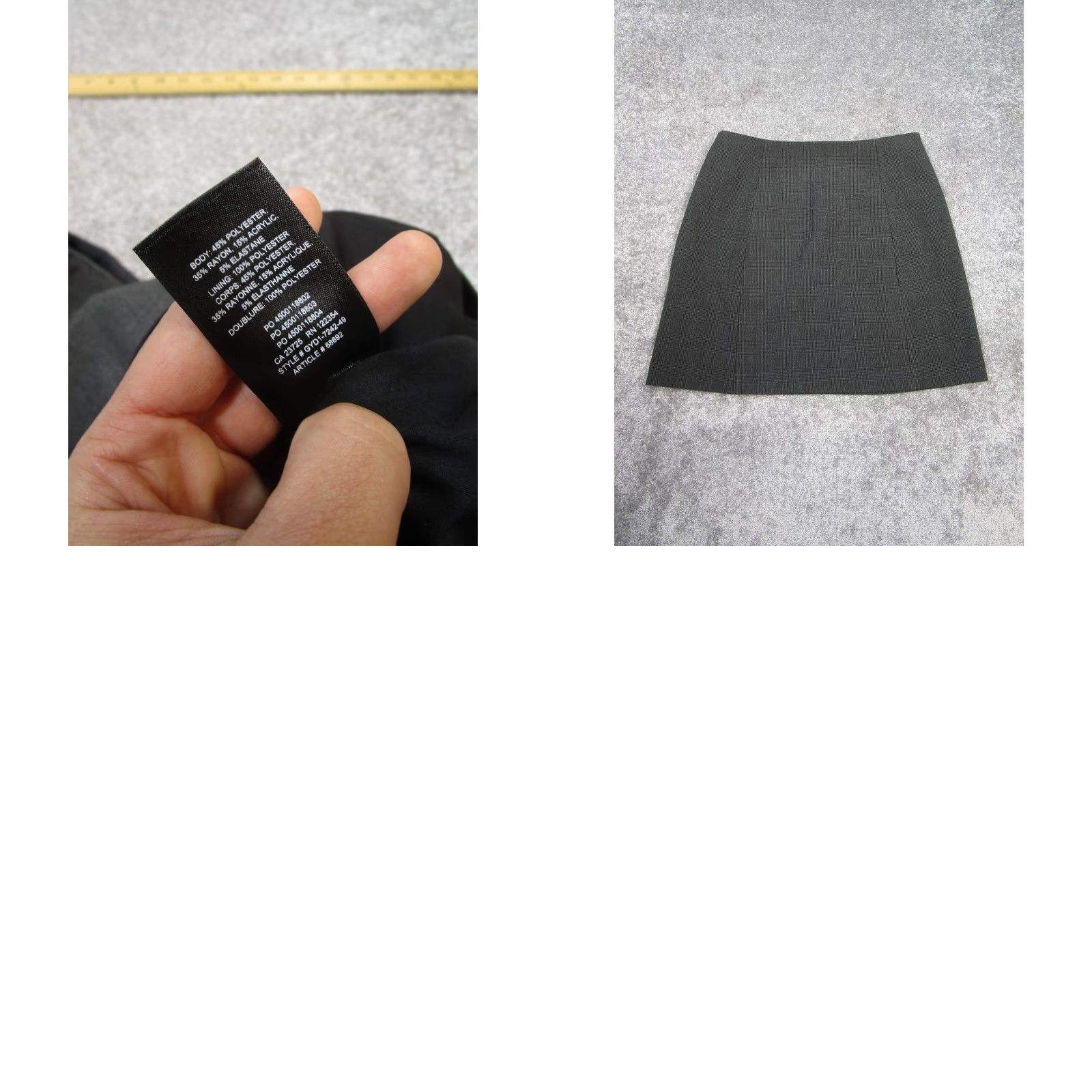 Vintage Babaton Skirt Womens 12 Gray Black Glen Check A Line Dress, Skirt, or Top? Size 34" / US 12 / IT 48 - 8 Thumbnail