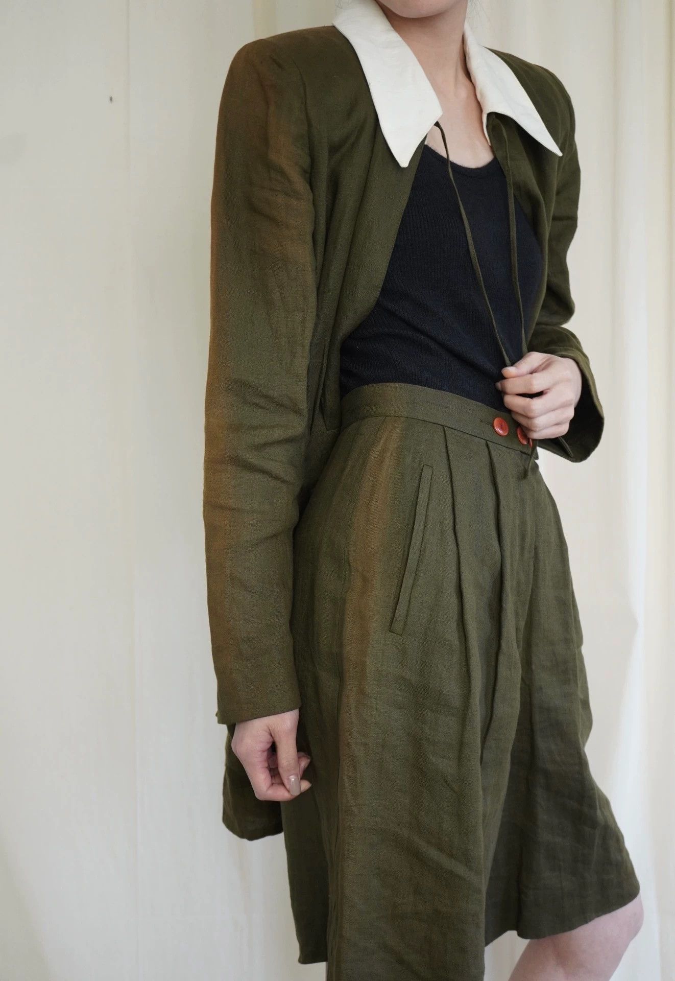 Sonia Rykiel 1980s Sonia Rykiel Gradient Linen Short Set Women's S Size S / US 4 / IT 40 - 9 Thumbnail