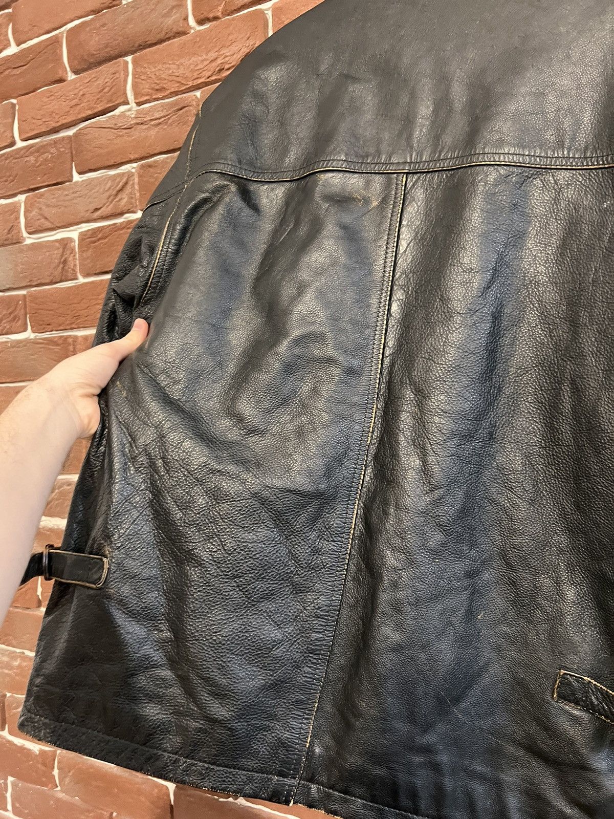 Vintage Rare Vintage Genuine Leather Boxy Cropped Jacket 90s Metal Size US M / EU 48-50 / 2 - 10 Thumbnail