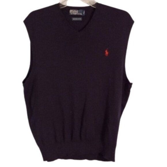 Polo Ralph Lauren Polo Ralph Lauren Mens Blue Sleeveless V-Neck Sweater Vest 1 Size US M / EU 48-50 / 2 - 1 Thumbnail