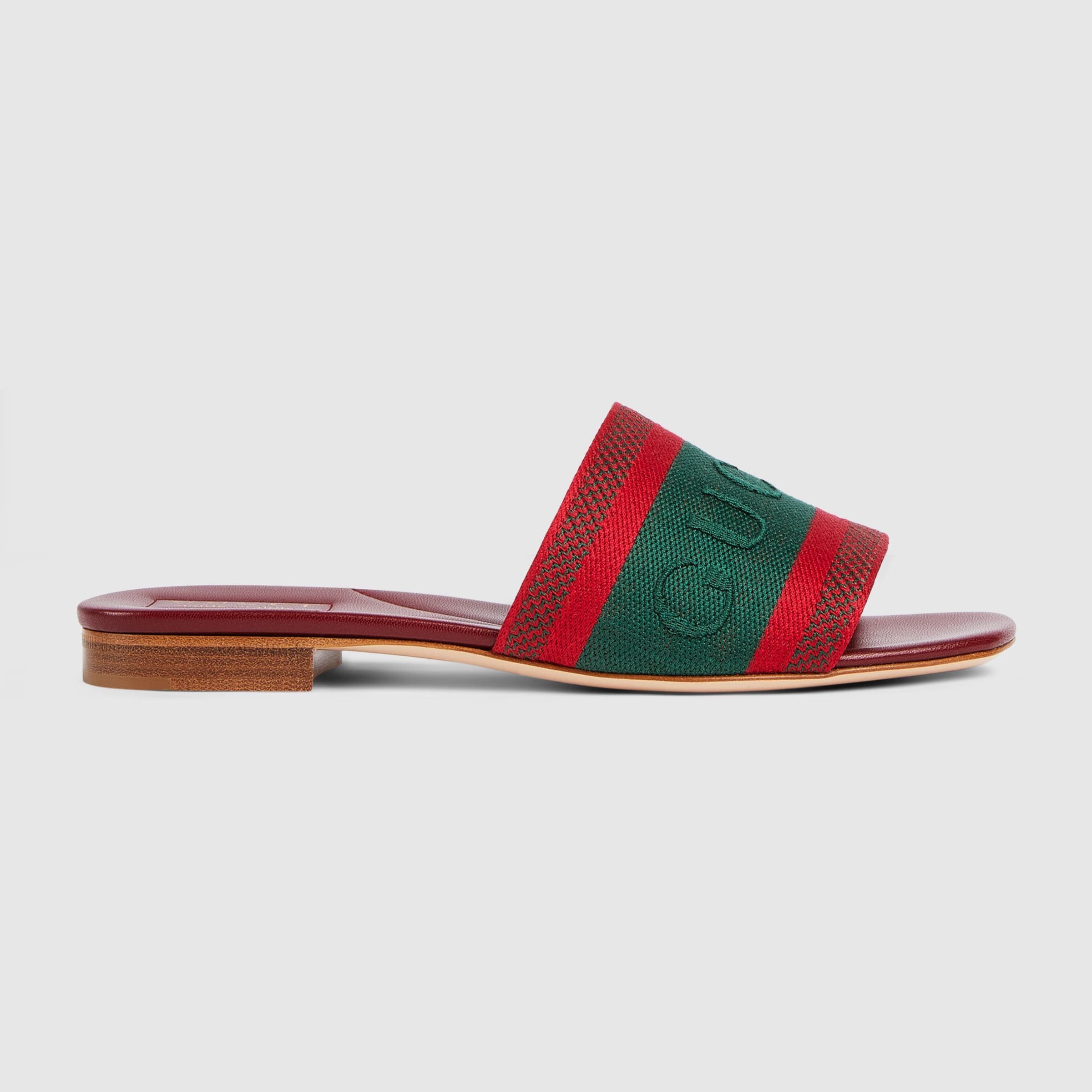 Gucci Gucci Web Logo Slide Sandals SIZE 35 Size ONE SIZE - 1 Thumbnail