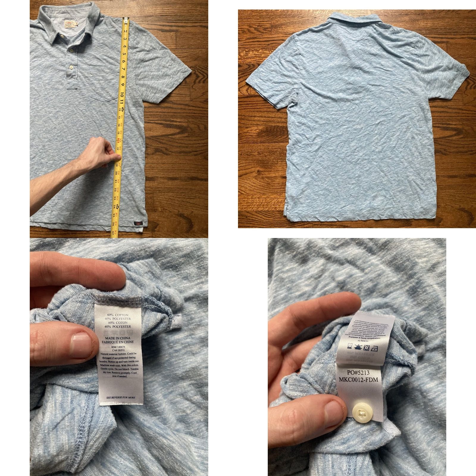 Faherty Faherty Polo Shirt Mens L Blue Pocket Logo Breathable Lightweight Casual Golf Shirt Size US L / EU 52-54 / 3 - 8 Thumbnail