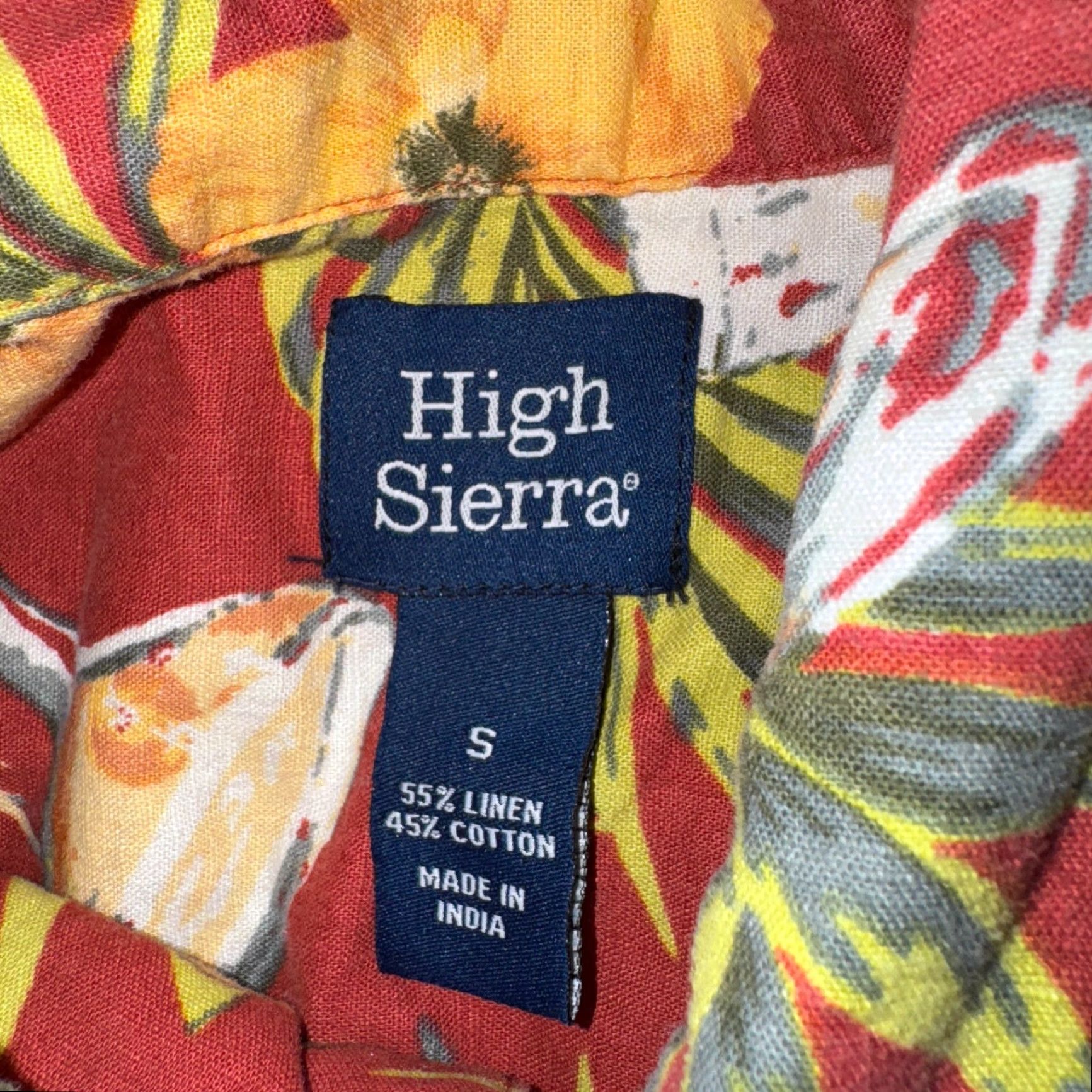 High Sierra High Sierra Shirt S Red Hawaiian Linen Blend Pineapple Piña colada Print Mens Size US S / EU 44-46 / 1 - 2 Thumbnail