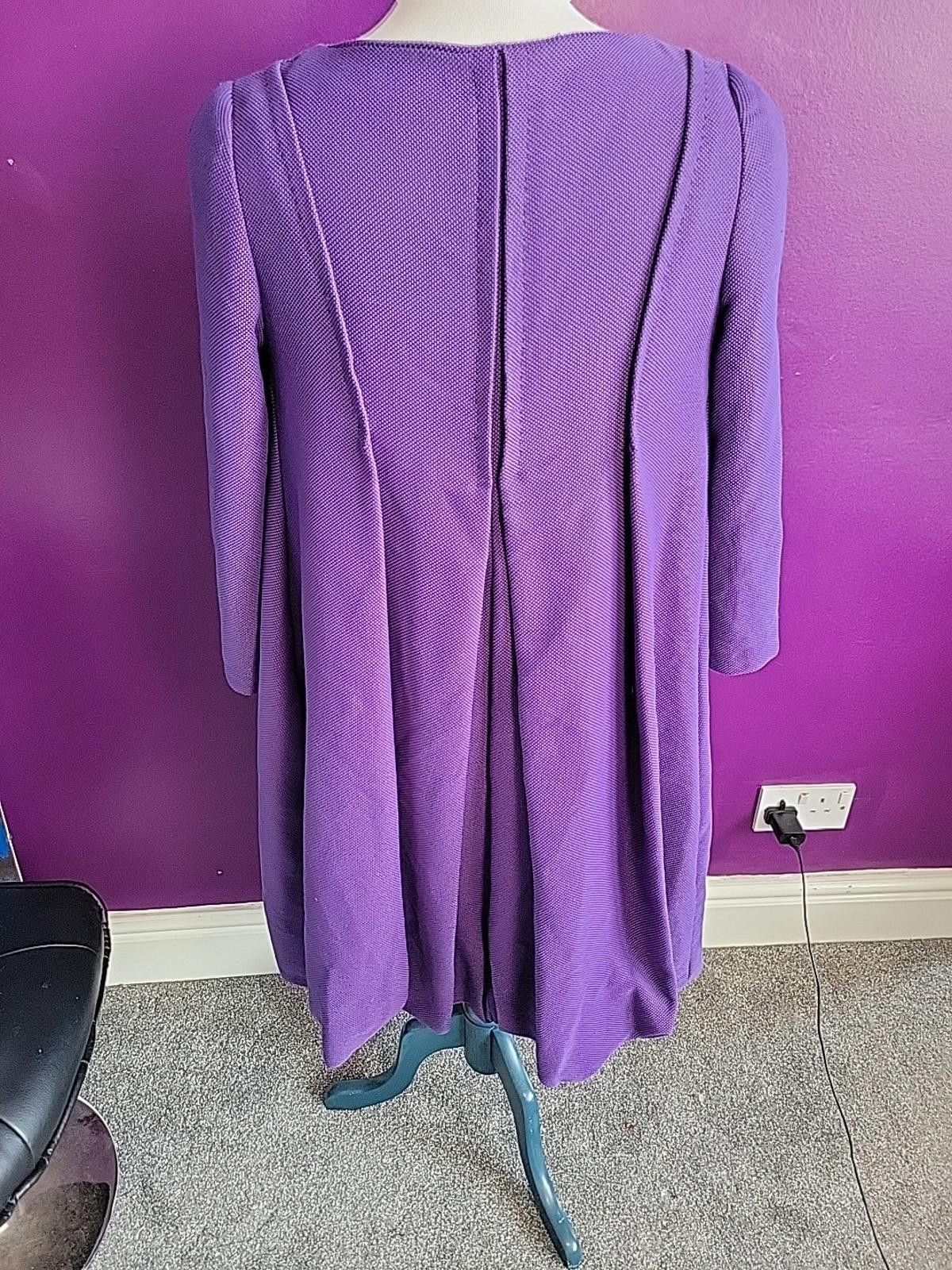 Alberta Ferretti Alberta Ferretti Cocoon Ladies Waffle Knit Coat Purple 10 Size M / US 6-8 / IT 42-44 - 8 Thumbnail