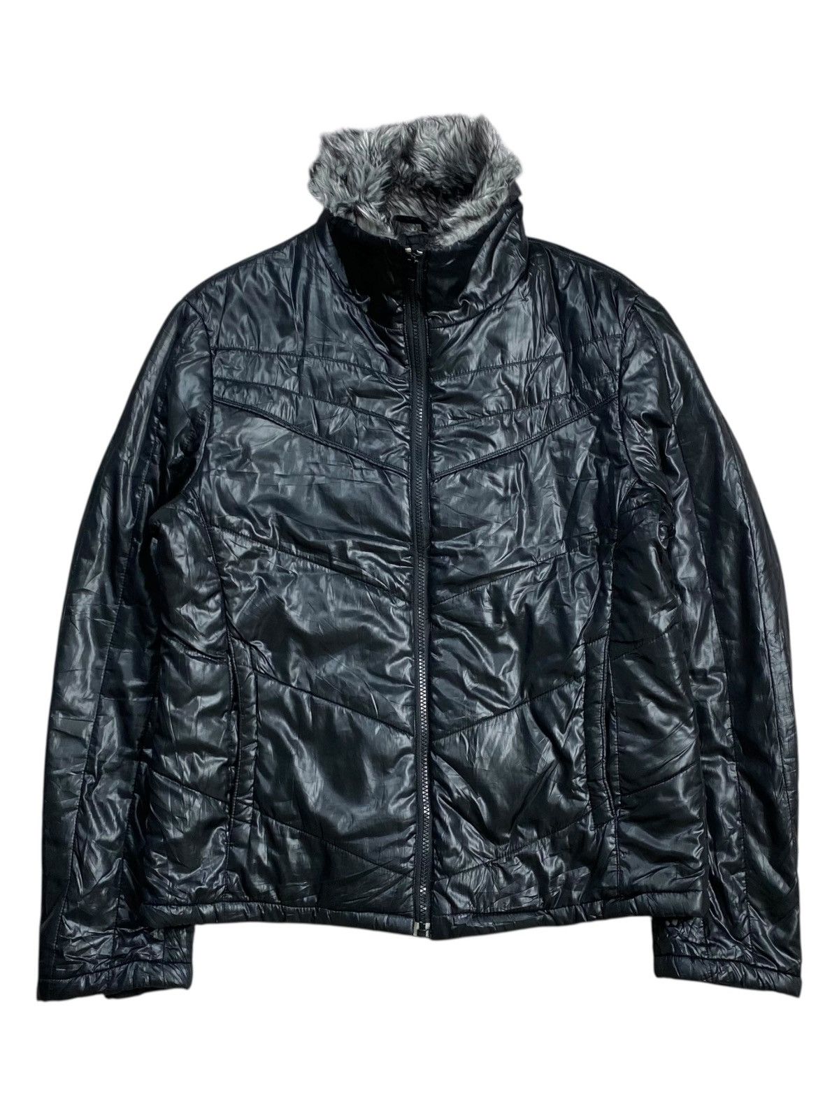 ジャケット・アウター 00s civarize coating jacket archive vkei 2000s Spinach - Vkei Style Trim Fur Jacket