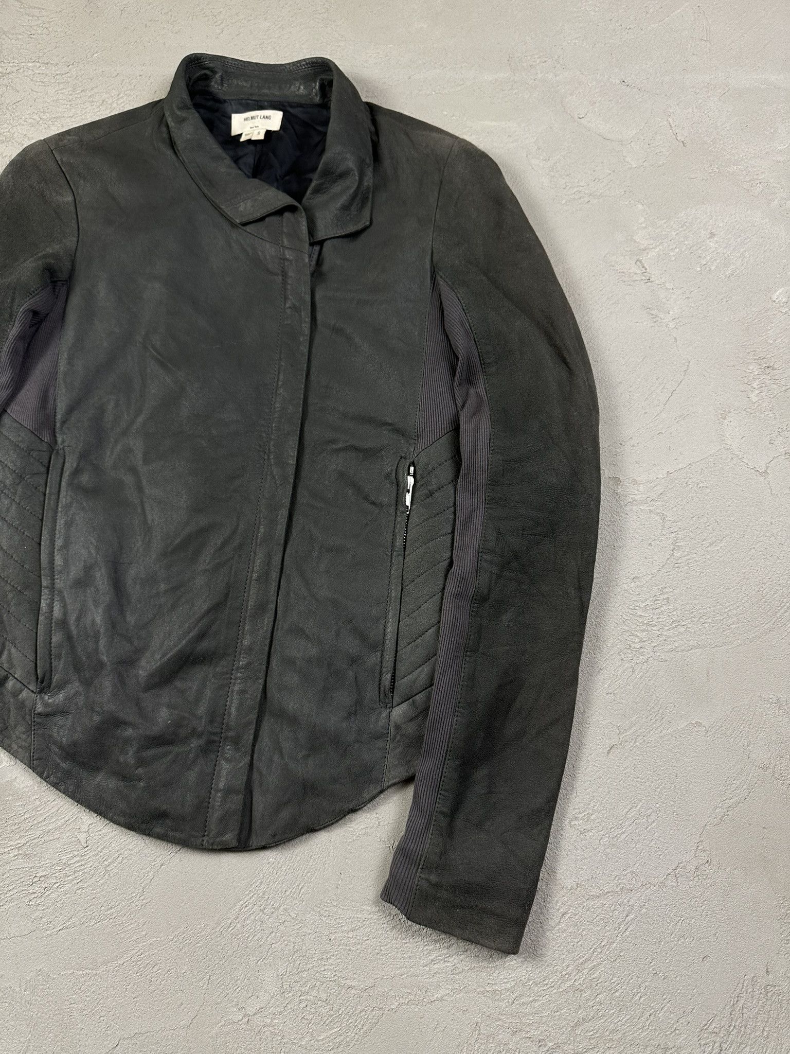 Helmut Lang Helmut Lang Leather Avant Garde Asymetrical Biker Jacket Size S / US 4 / IT 40 - 3 Thumbnail