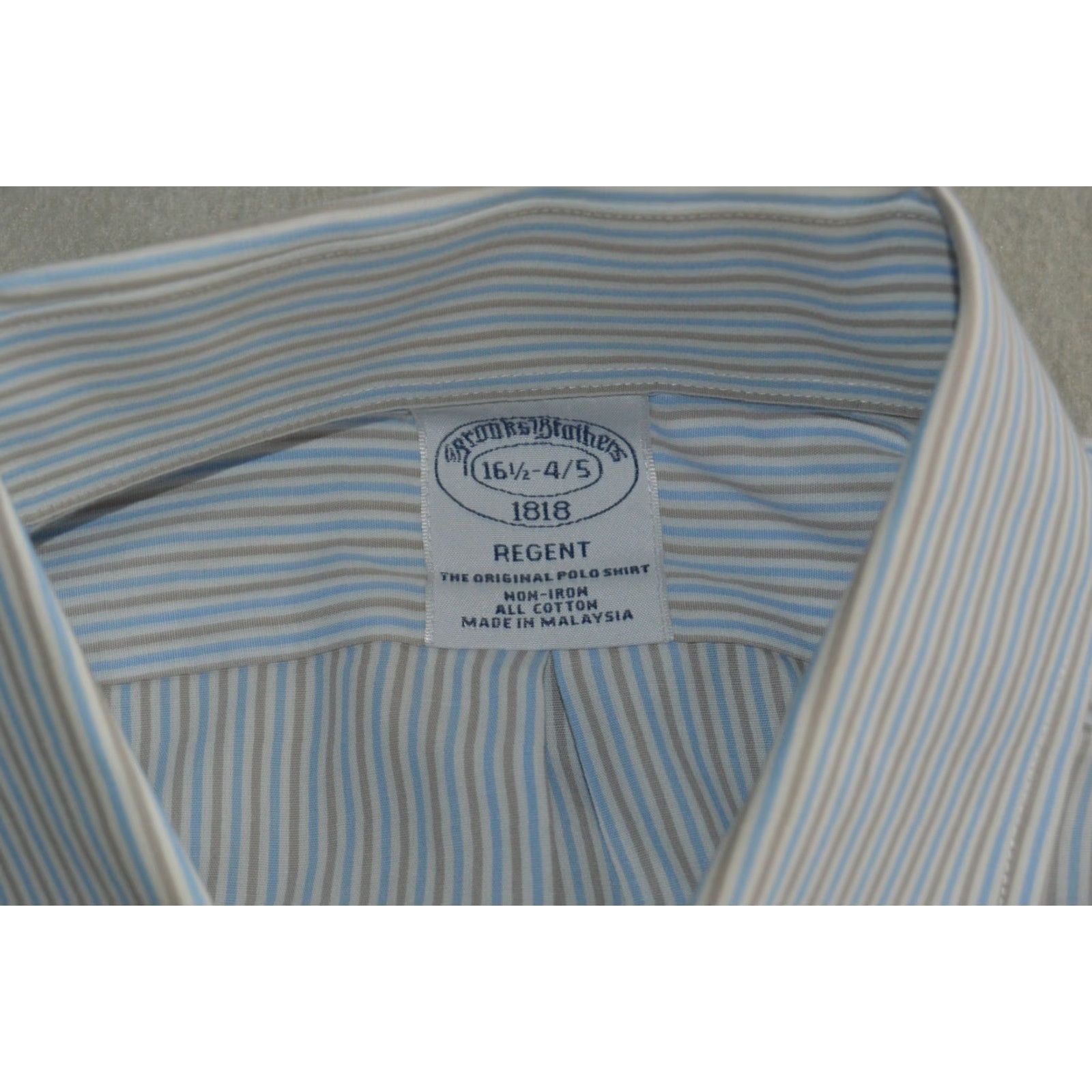 Brooks Brothers Brooks Brothers Dress Shirt L/S Regent Stripe Blue SZ 16.5 Regular Men’s High-Quality Button-Down Collar Size 46R - 3 Thumbnail