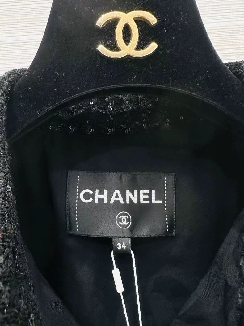Chanel Chanel 25C black dark checkered sequin single-breasted twe Size XXS / US 00 / IT 34 - 2 Thumbnail