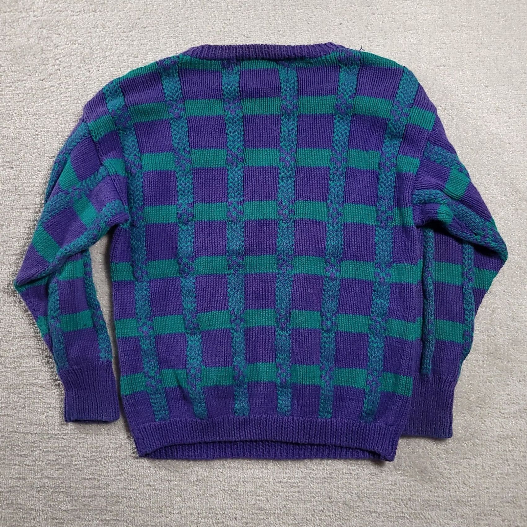 Vintage VINTAGE Cambridge Dry Goods Sweater Womens M Purple Green Crewneck 80s Size M / US 6-8 / IT 42-44 - 7 Thumbnail
