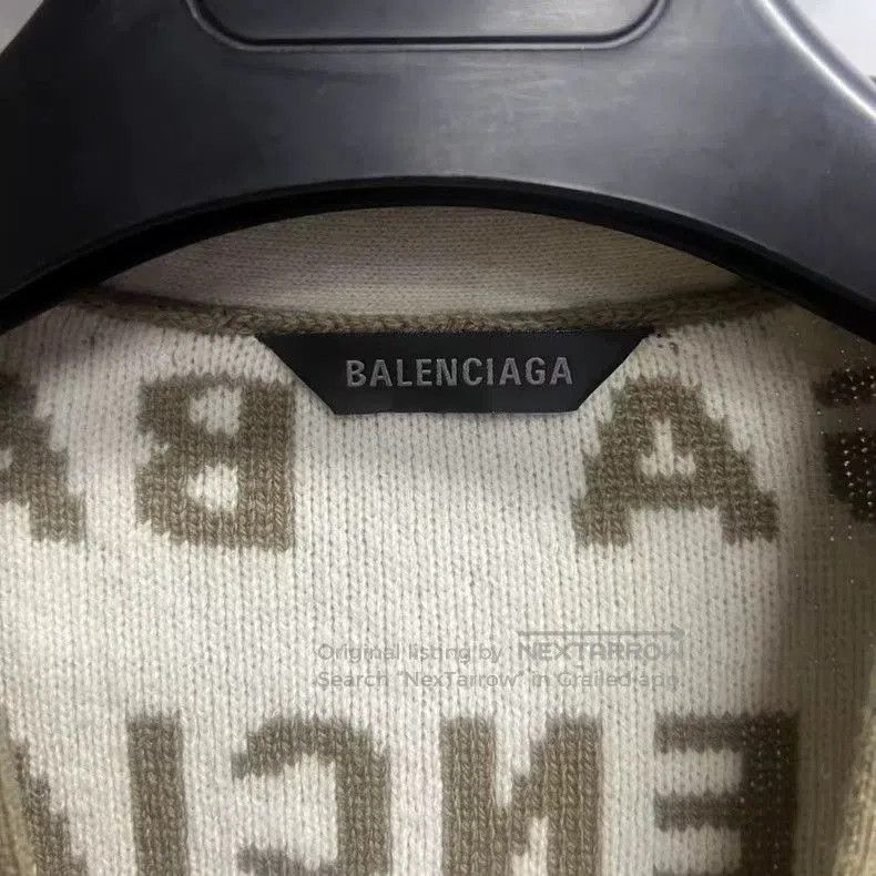 Balenciaga Balenciaga Beige Oversized V-Neck Knit. Size US XS / EU 42 / 0 - 3 Thumbnail