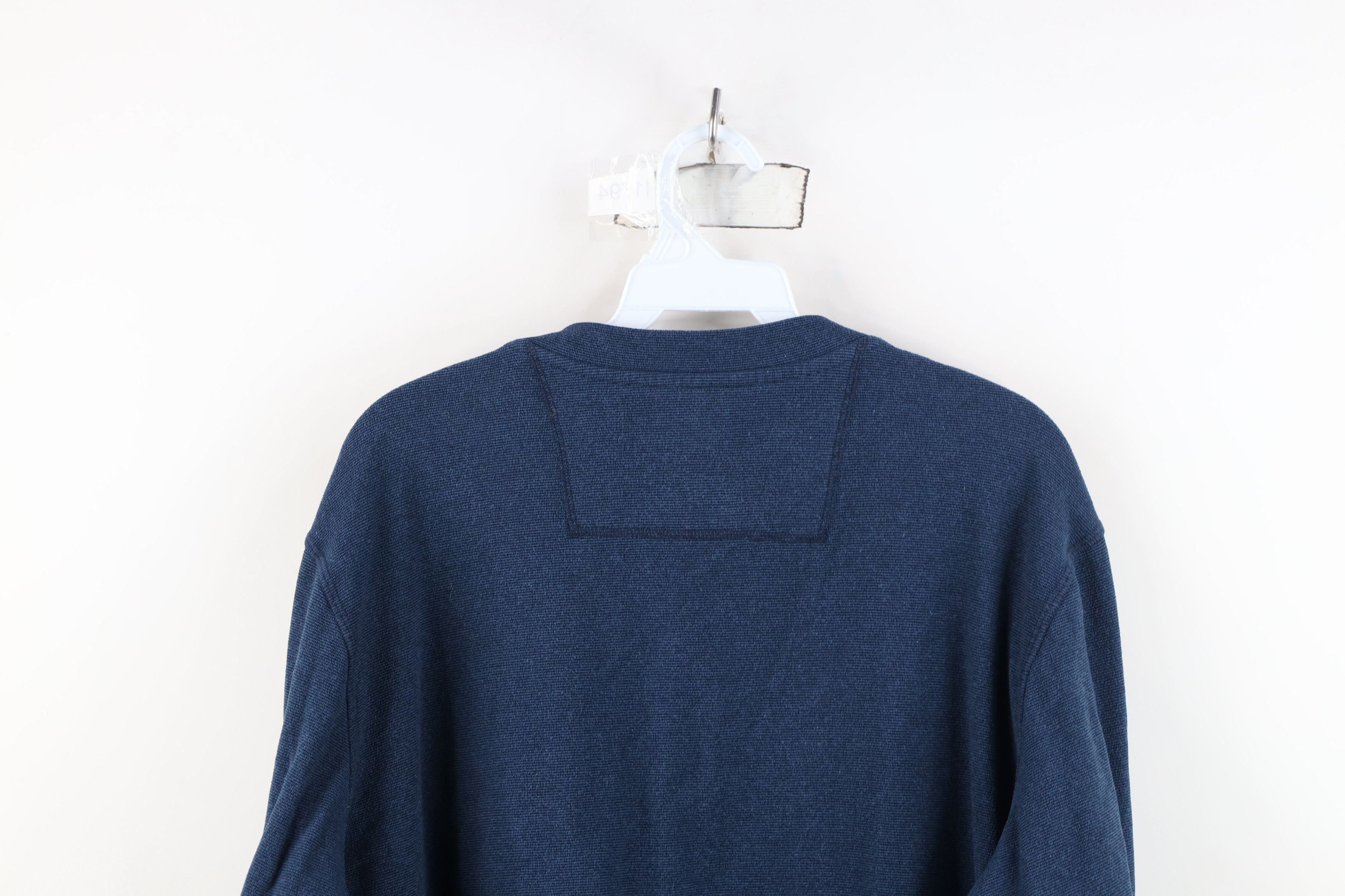 L.L. Bean Vintage LL Bean Fleece Long Sleeve Henley T-Shirt Blue Size US L / EU 52-54 / 3 - 12 Thumbnail