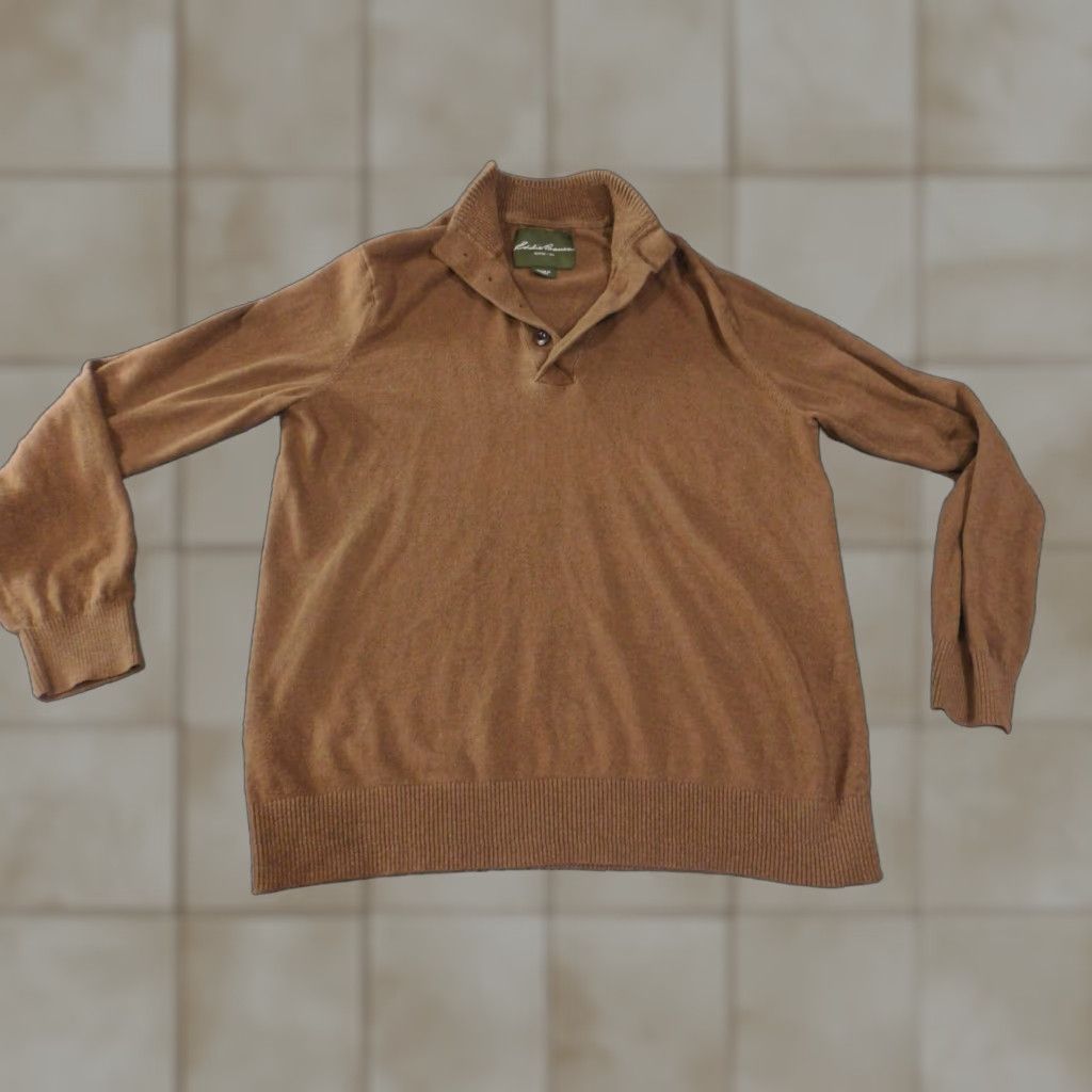 Eddie Bauer VINTAGE Eddie Bauer Sweater Mens XL Brown Pullover Retro Outdoors Hiking Mock Neck Long Sleeve Chunky-Knit Size US XL / EU 56 / 4 - 1 Thumbnail