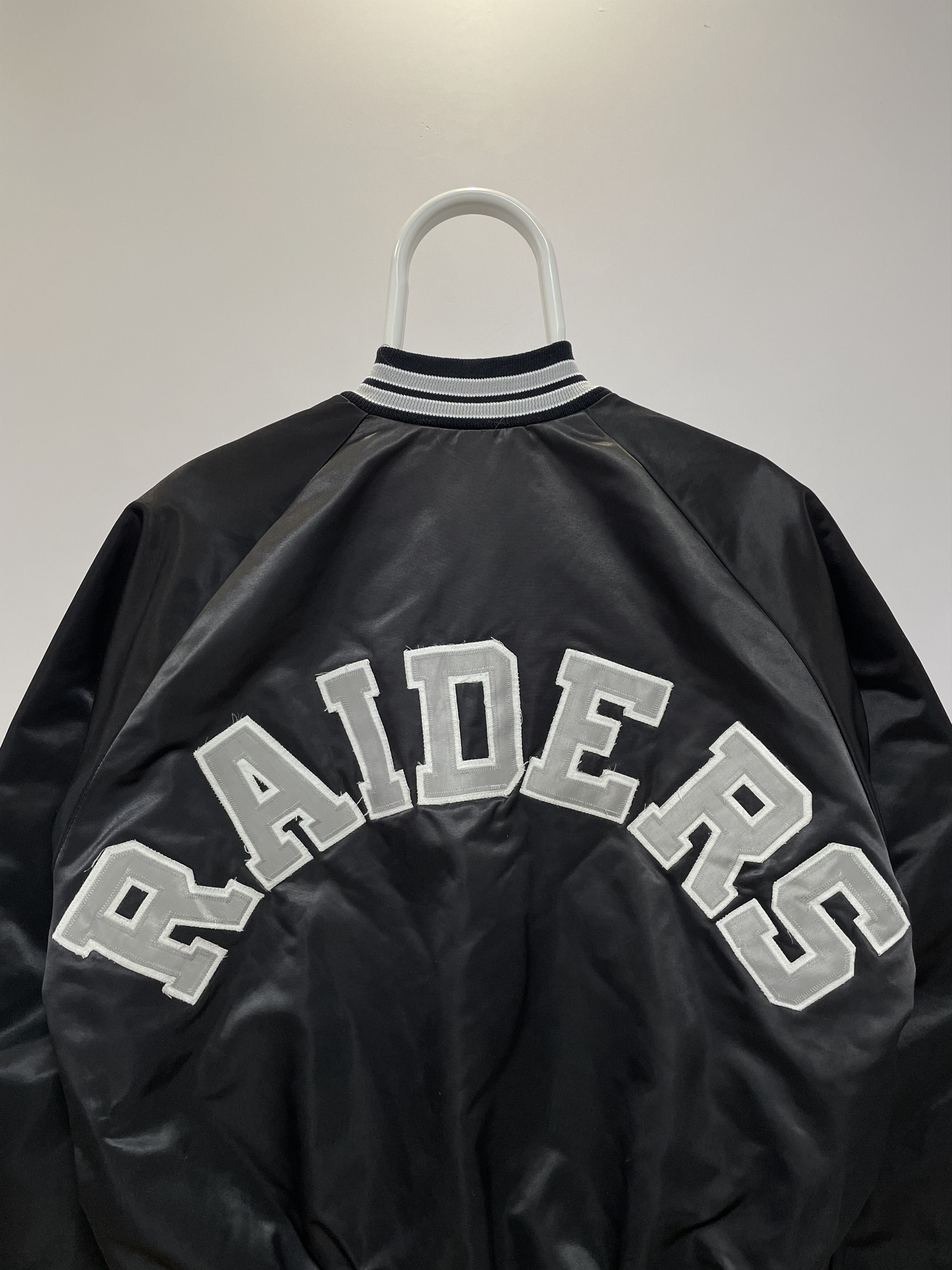 NFL RAIDERS Chalk Line NFL Vintage Bomber Satin Jacket 80s Rare Size US L / EU 52-54 / 3 - 8 Thumbnail