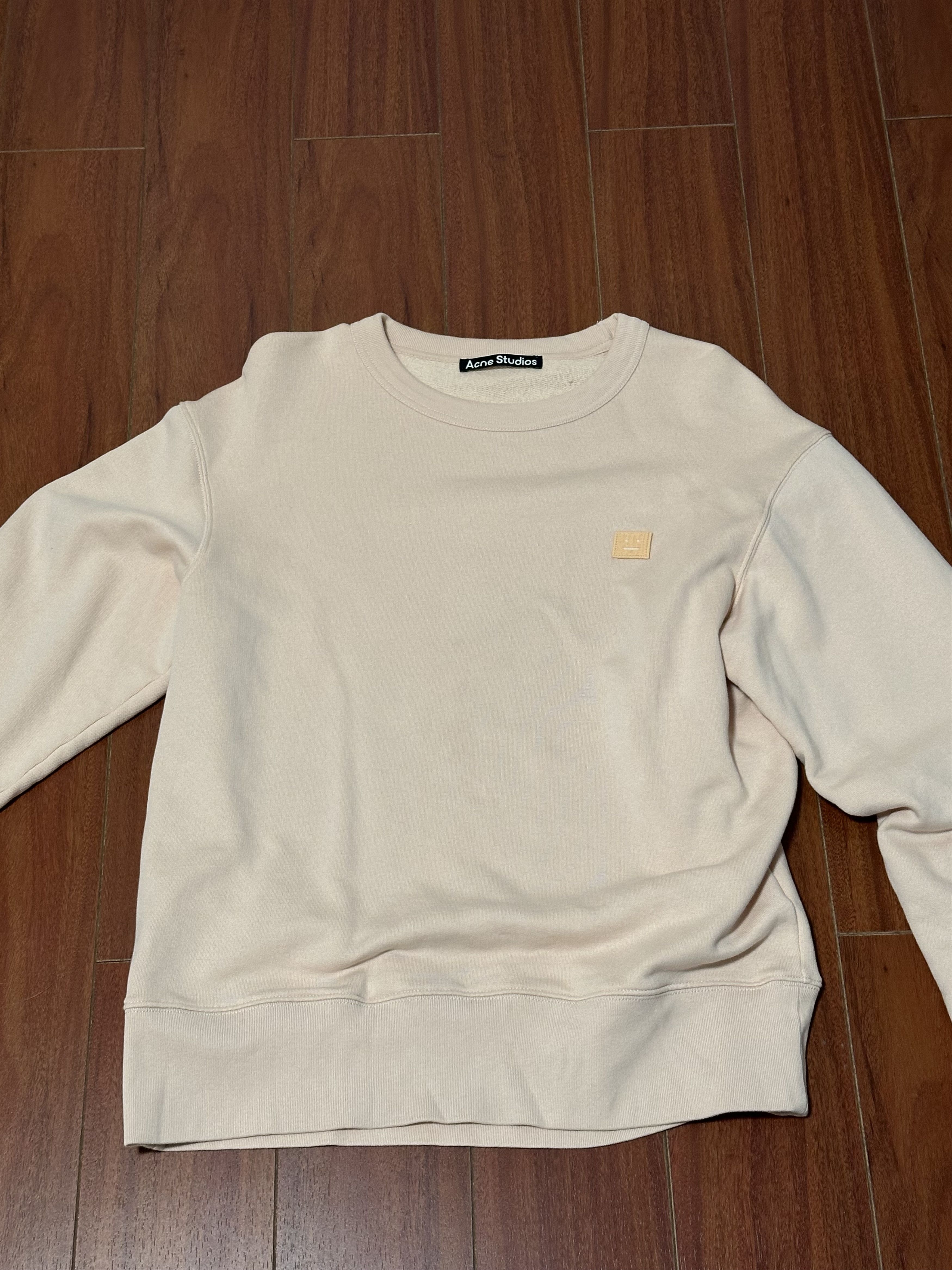 image of Acne Studios Face Patch Crewneck Sweatshirt in Powder Pink, Men's (Size Small)