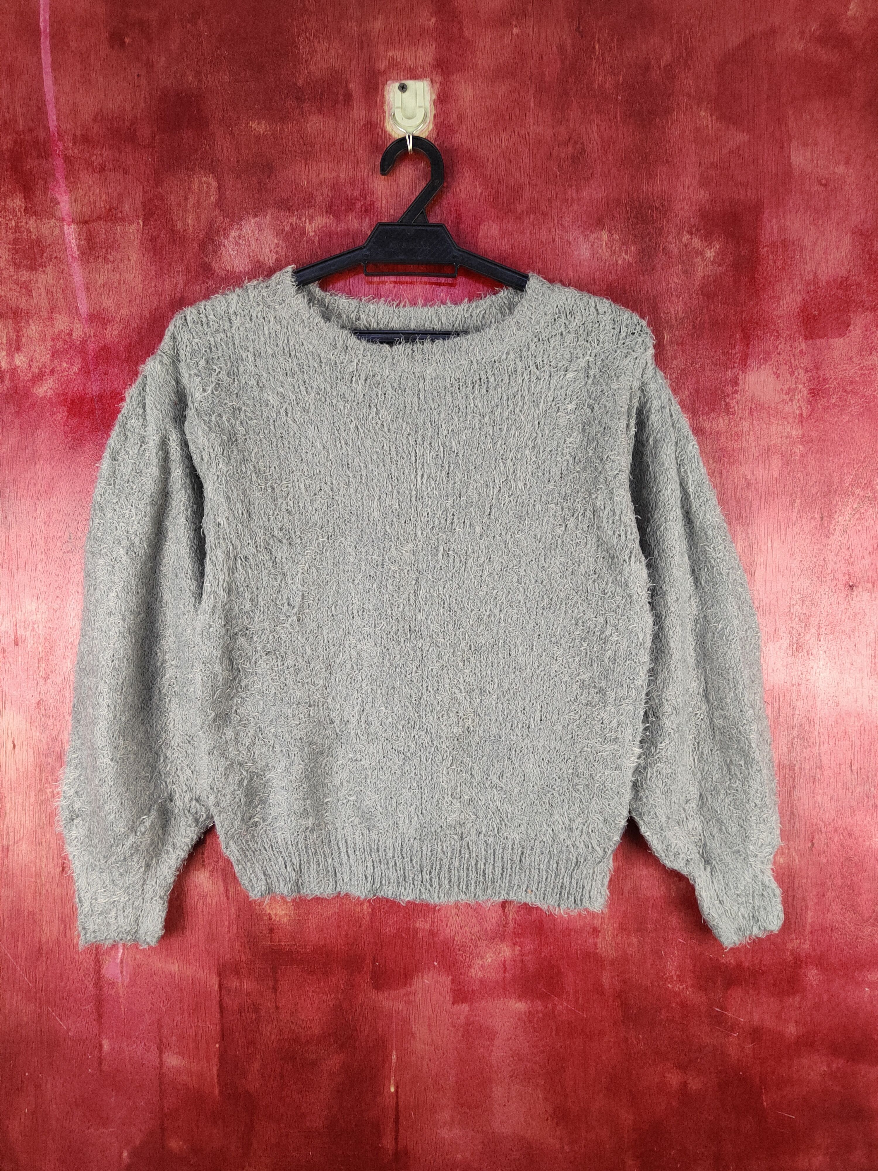 GU GU Dark Gray Shag Shaggy Fur Mohair Knitwear #S2094 Size S / US 4 / IT 40 - 1 Thumbnail