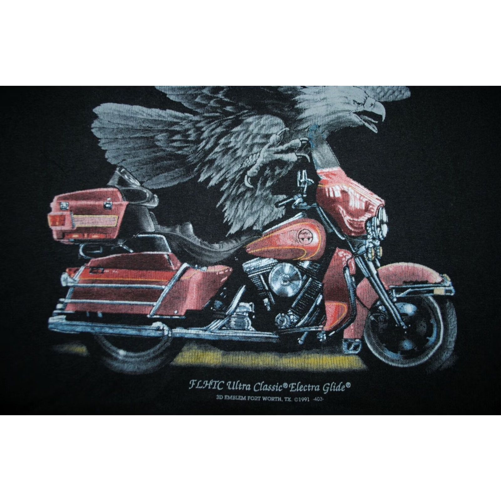 Harley Davidson VINTAGE Harley-Davidson T-shirt Adult L Mens 1991 Eagle FT Worth TX 3D Emblem RARE Size US L / EU 52-54 / 3 - 3 Thumbnail