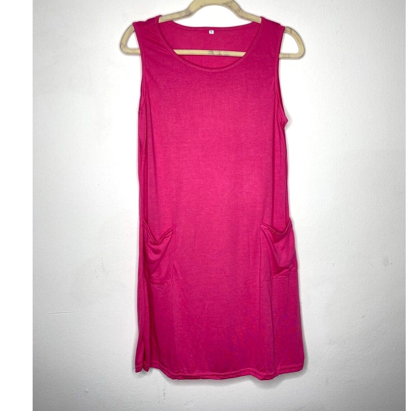 Other Sleeveless Hot Pink Knit Tank Mini Dress Scoop Neck M Size M / US 6-8 / IT 42-44 - 1 Thumbnail