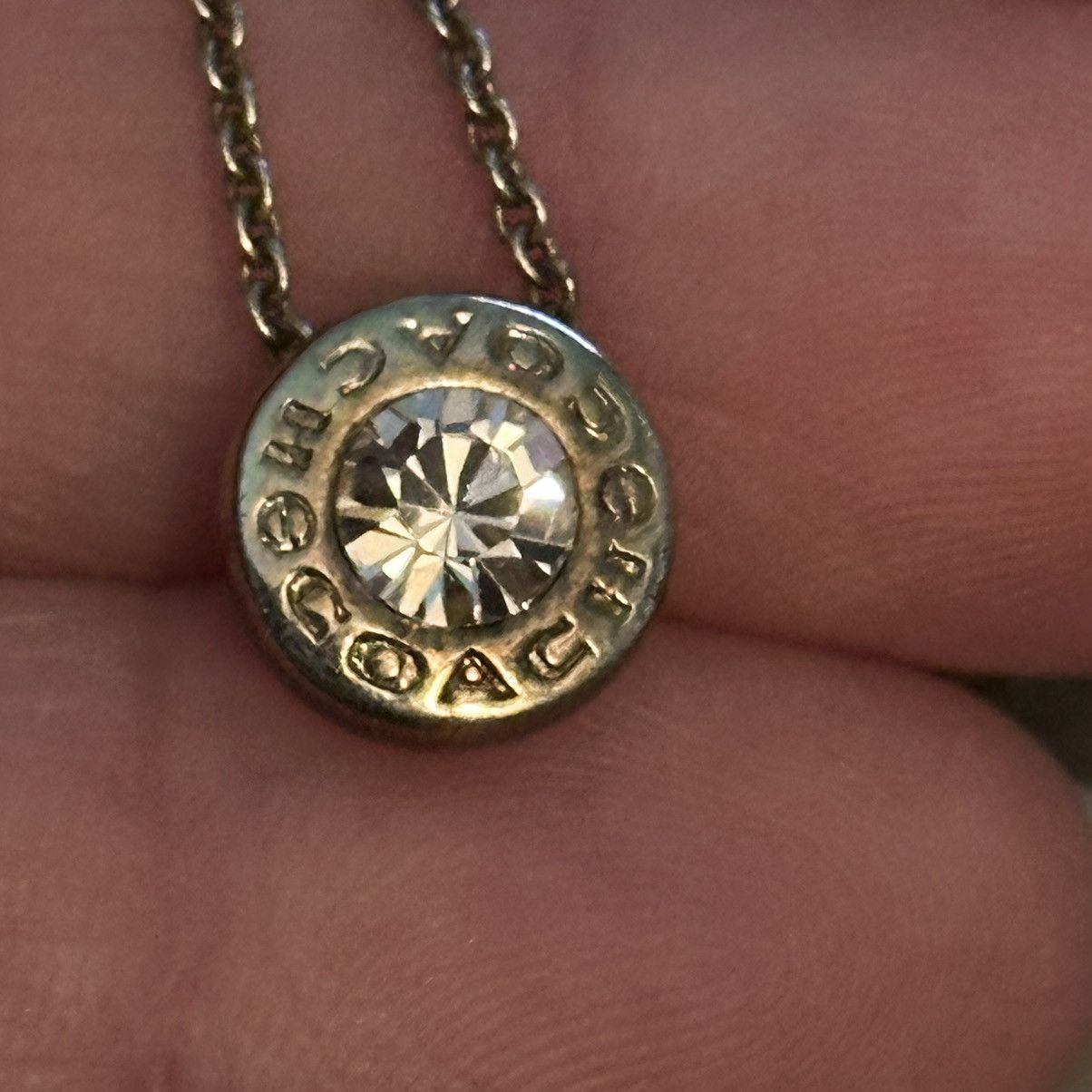 Coach Coach gold tone crystal logo pendant necklace Size ONE SIZE - 4 Thumbnail