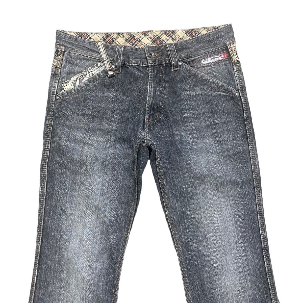 Nicole Club NCFM Leather Snake Skin Denim Flare Jeans Size US 30 / EU 46 - 3 Thumbnail