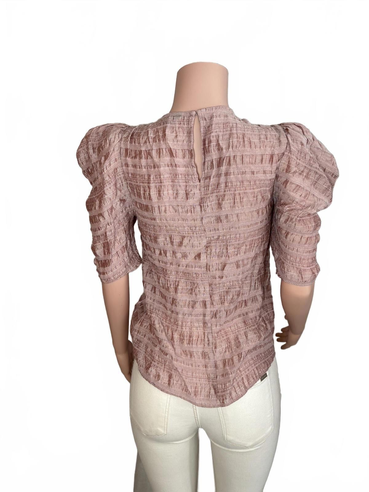 Express Express Light Pink Puff Sleeve Textured Blouse Size small Size S / US 4 / IT 40 - 7 Thumbnail