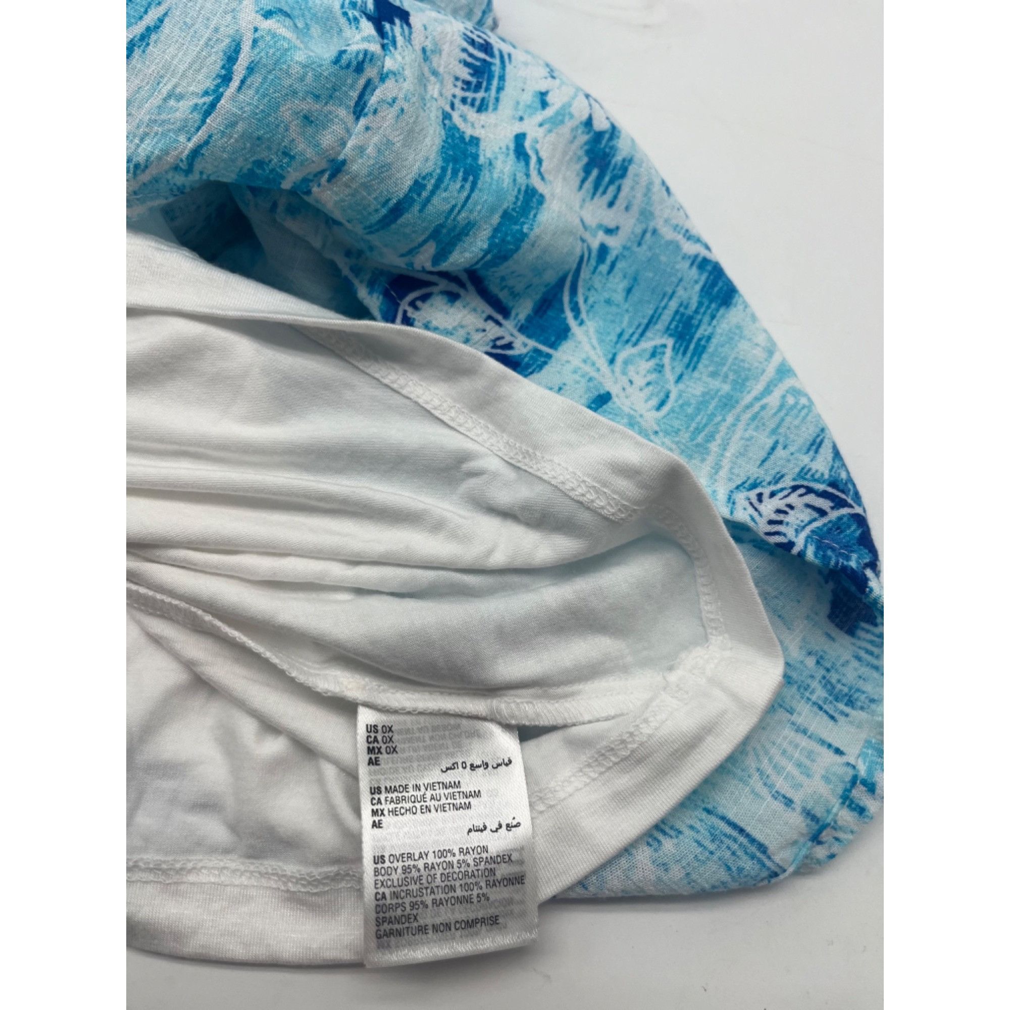 JM Collection JM Collection Plus Size Printed Gauze Poncho Top, Seafoam Bl Size ONE SIZE - 6 Thumbnail