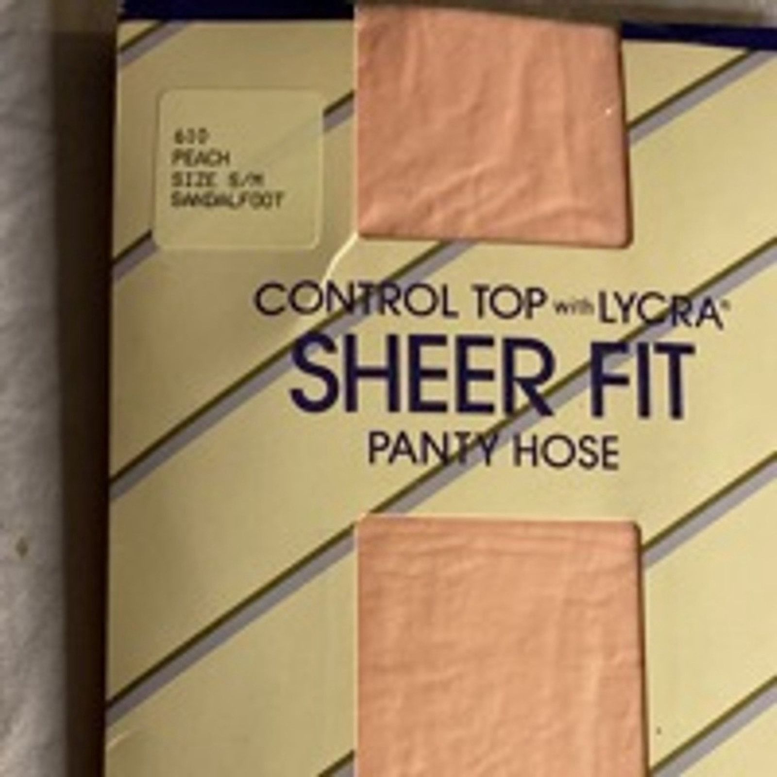 Other Vintage Sheer Fit Pantyhose Peach S/M Mervyn’s Control Top Size ONE SIZE - 2 Thumbnail