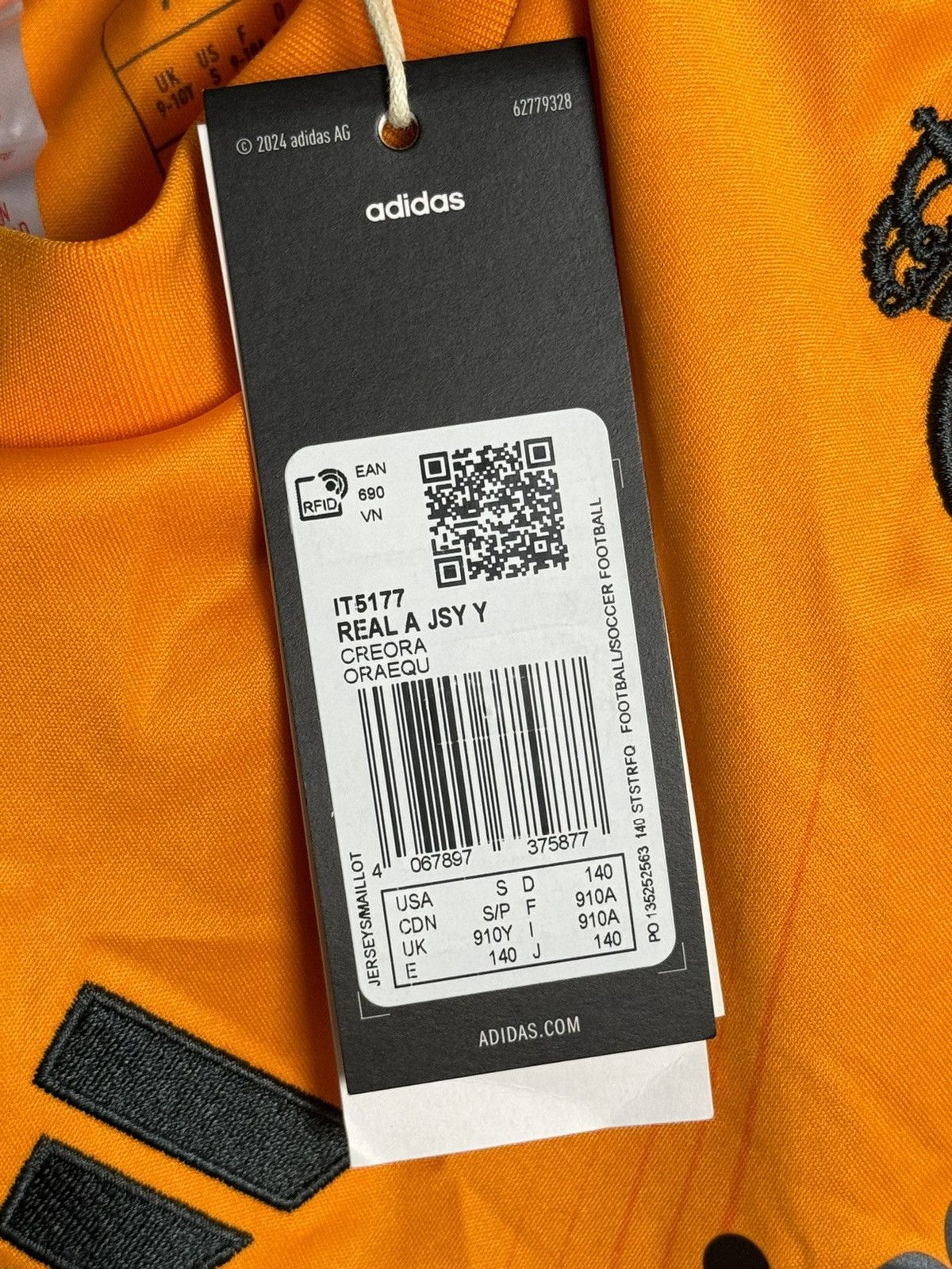 Adidas KIDS New Real Madrid 24/25 Away Vinicius Jr Football Jersey Size US XS / EU 42 / 0 - 10 Thumbnail