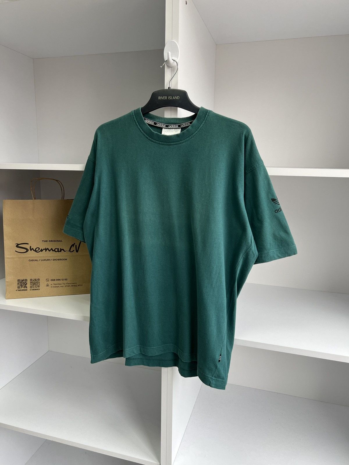 Adidas × Vintage Vintage Adidas Green 90s style T-Shirt Size US L / EU 52-54 / 3 - 4 Thumbnail