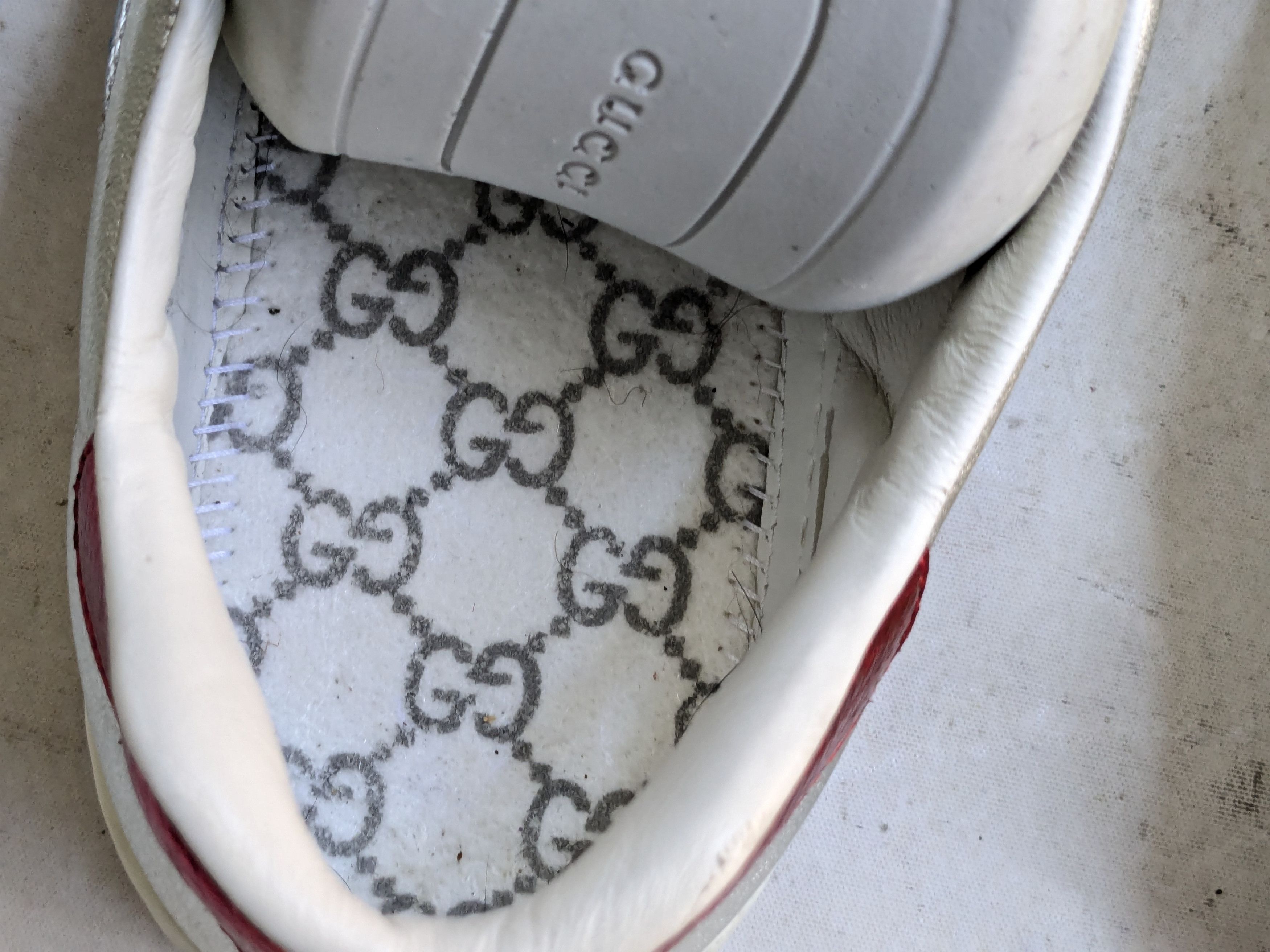 Gucci Gucci Ace Sneakers Silver 11.5 Leather Stars Size US 11.5 / EU 44-45 - 8 Thumbnail