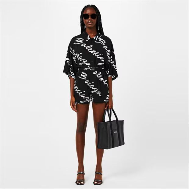 Balenciaga o1g2r1mq0924 Logo Round Mules in Black & White Size US 8 / IT 38 - 6 Thumbnail