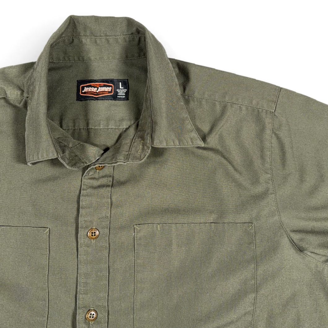 Vintage Jesse James Shirt Adult LARGE Green Industrial Workwear Shop Mechanic Button Up Size US L / EU 52-54 / 3 - 2 Thumbnail
