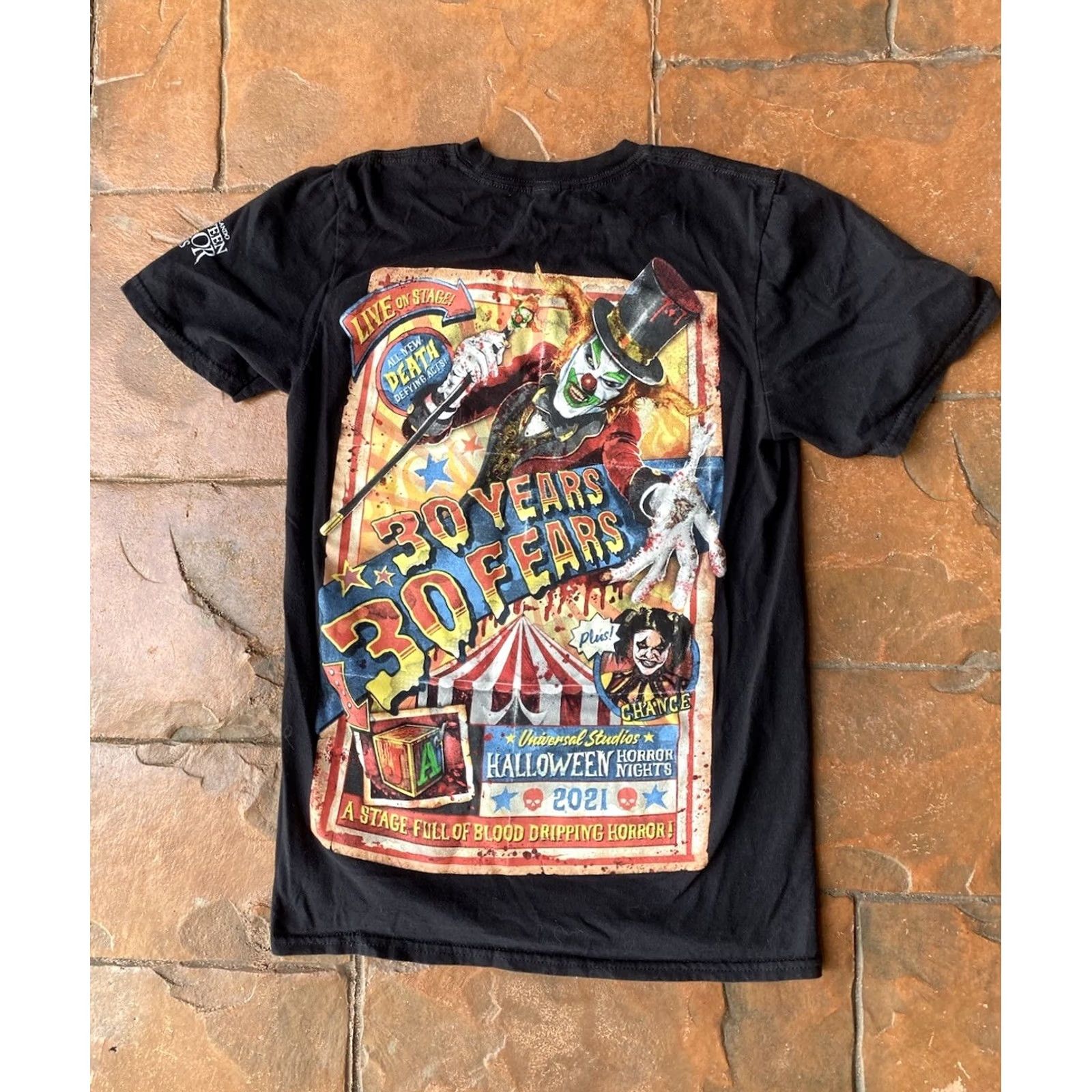 Vintage Universal Studios Halloween Horror Nights Clown T-Shirt XS Black Graphic Shirt Men Size US XS / EU 42 / 0 - 2 Thumbnail