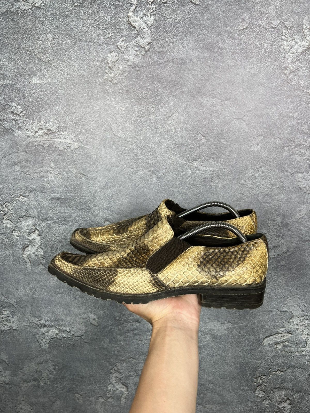 Leather × Vintage Vintage Handcrafted Genuine Python Leather Shoes Size US 9 / EU 42 - 10 Thumbnail