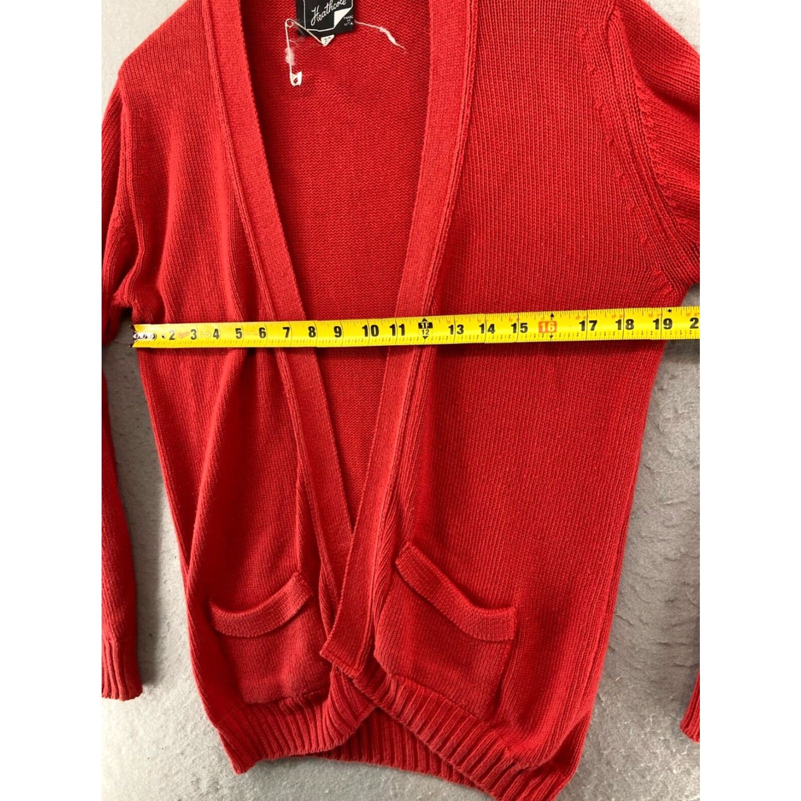 Vintage VINTAGE Heathcote Womens Red Cardigan Sweater Large 90s USA Cotton Size L / US 10 / IT 46 - 2 Thumbnail