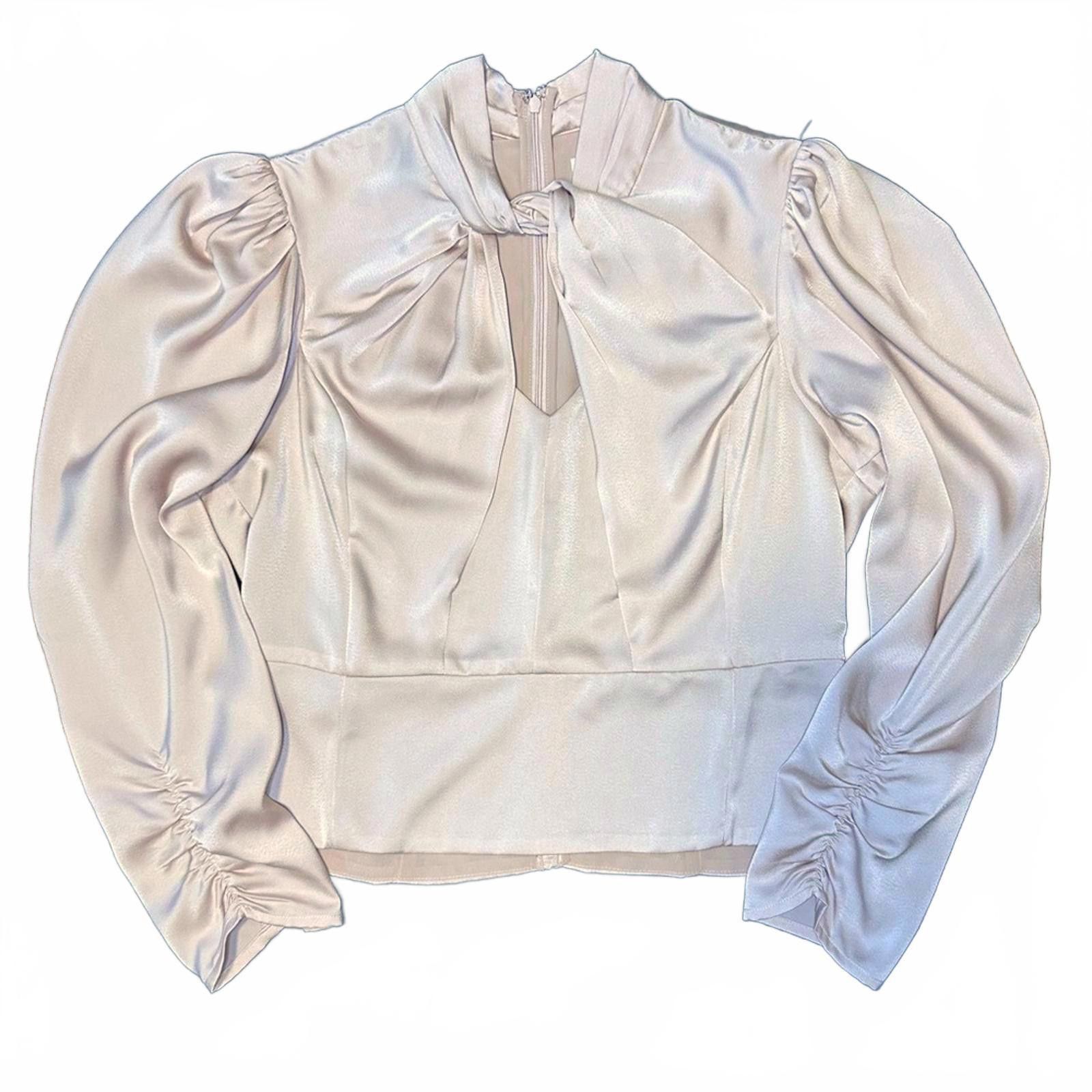 ASTR The Label ASTR the Label Champagne Satin Blouse – Style AT17289 – XL Size XL / US 12-14 / IT 48-50 - 1 Thumbnail